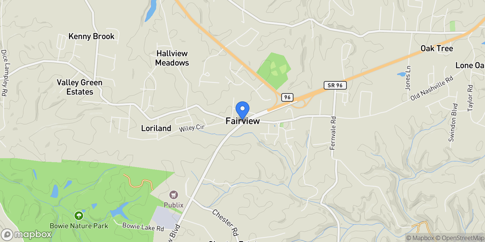 Map showing 7221 Severide Street, Bon Aqua, Tennessee, United States.