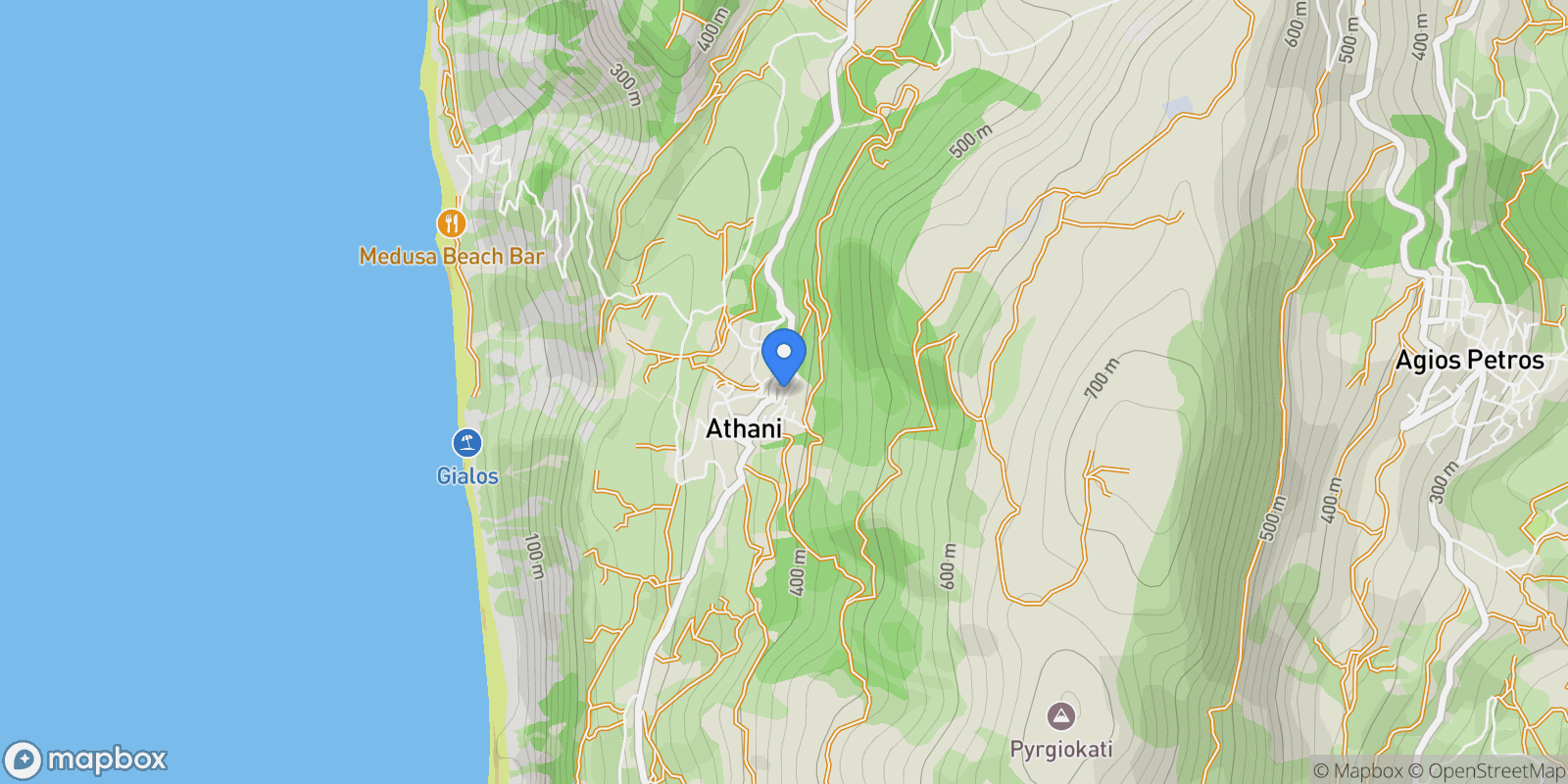 Map showing Athani 310 82, Greece, Athaniou, Apollonioi, Greece.
