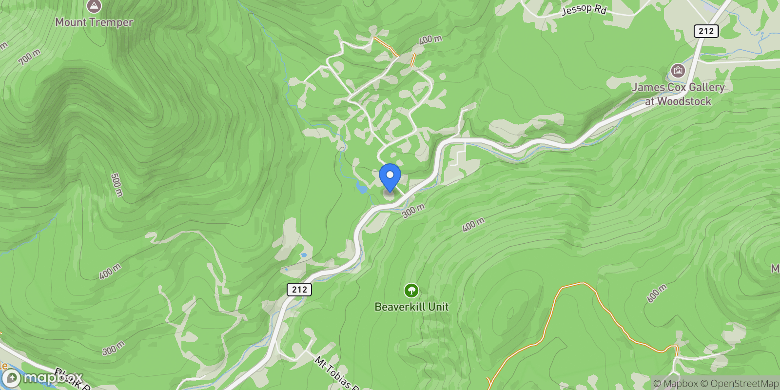 Map showing 11 Grogkill Rd Road, Willow, New York, United States.