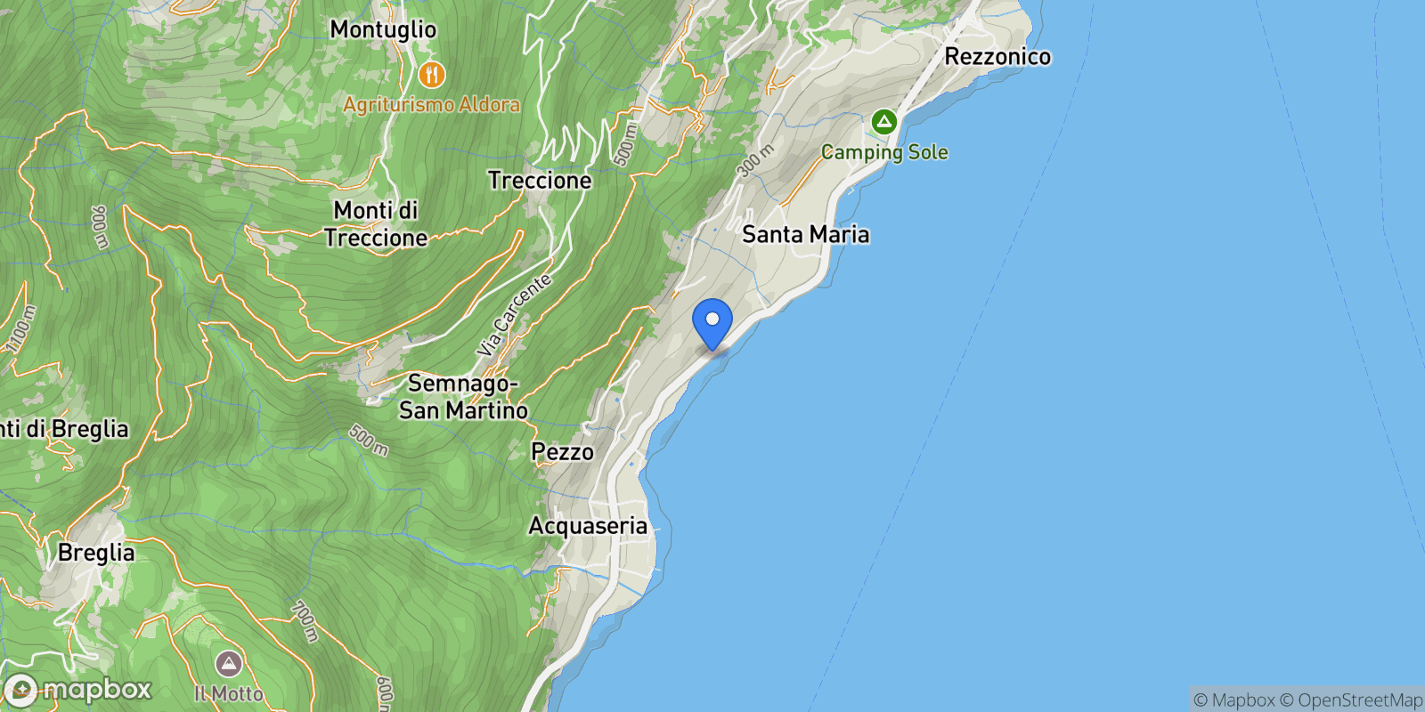 Map showing via statale, Acquaseria, Lombardy, Italy.
