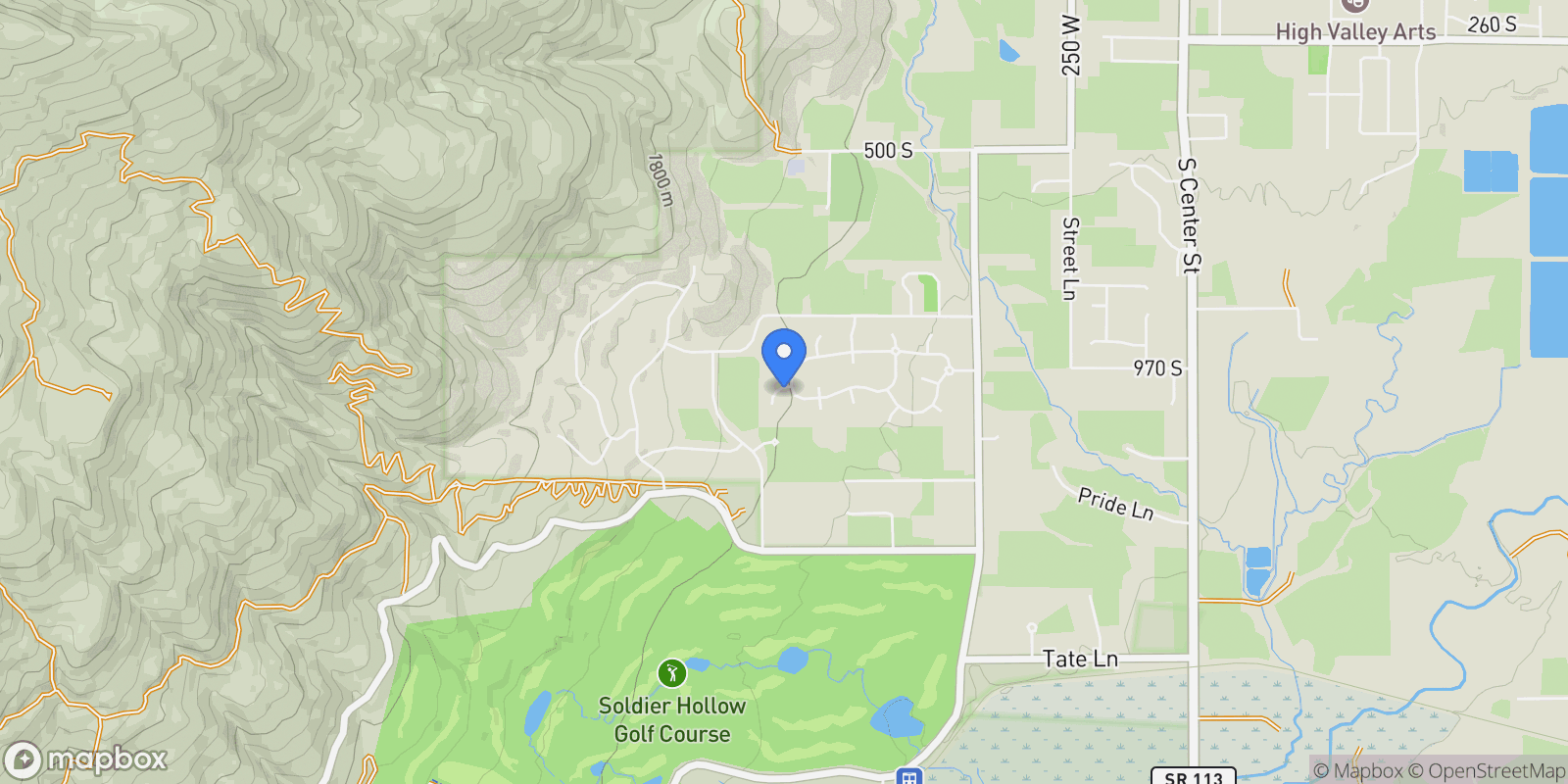 Map showing 1025 S EDEN PRAIRIE WAY, Midway, Utah, United States.