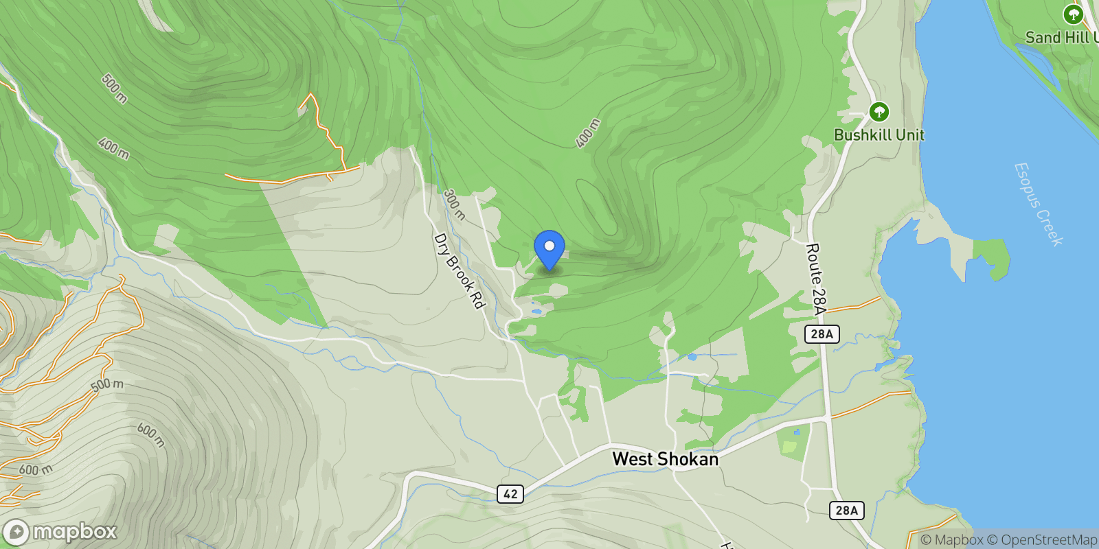 Map showing 48 Hillside Drive, West Shokan, New York, United States.