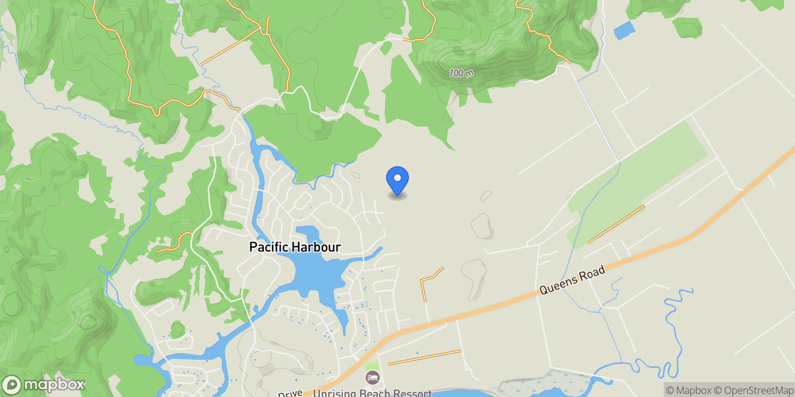 Map showing Pacific Harbour, Fiji, Pacific Harbour, Central Division, Fiji.