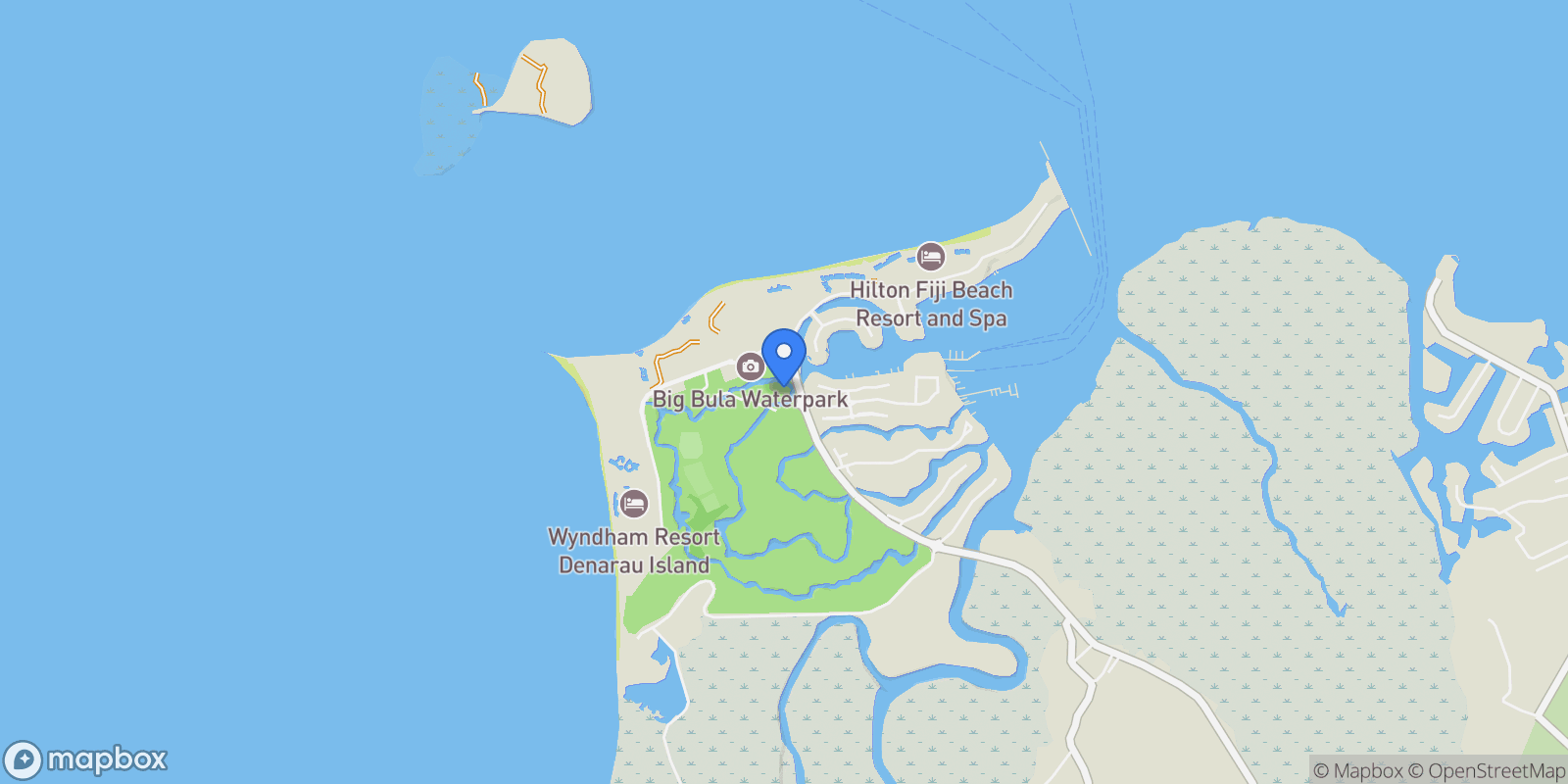Map showing Denarau Island, Fiji, Denarau Island, Western Division, Fiji.