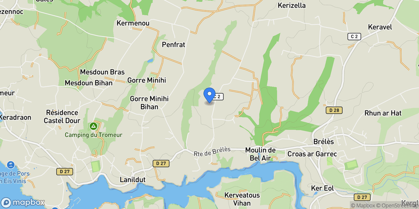 Map showing Lanildut, Brittany, France.