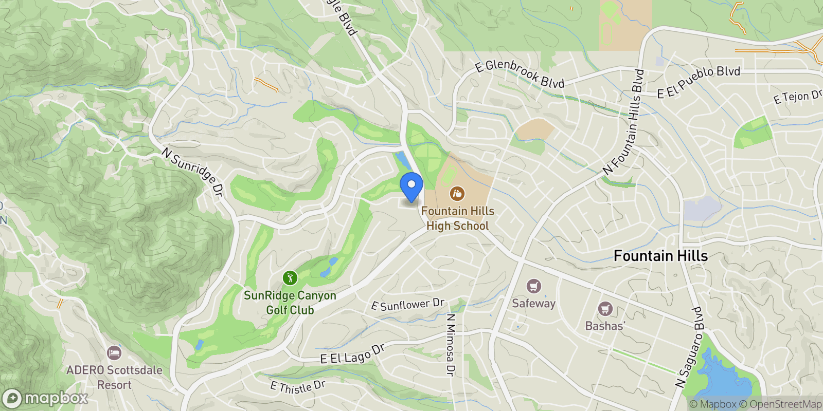 Map showing 15848 E BURSAGE Drive, Fountain Hills, Arizona, United States.