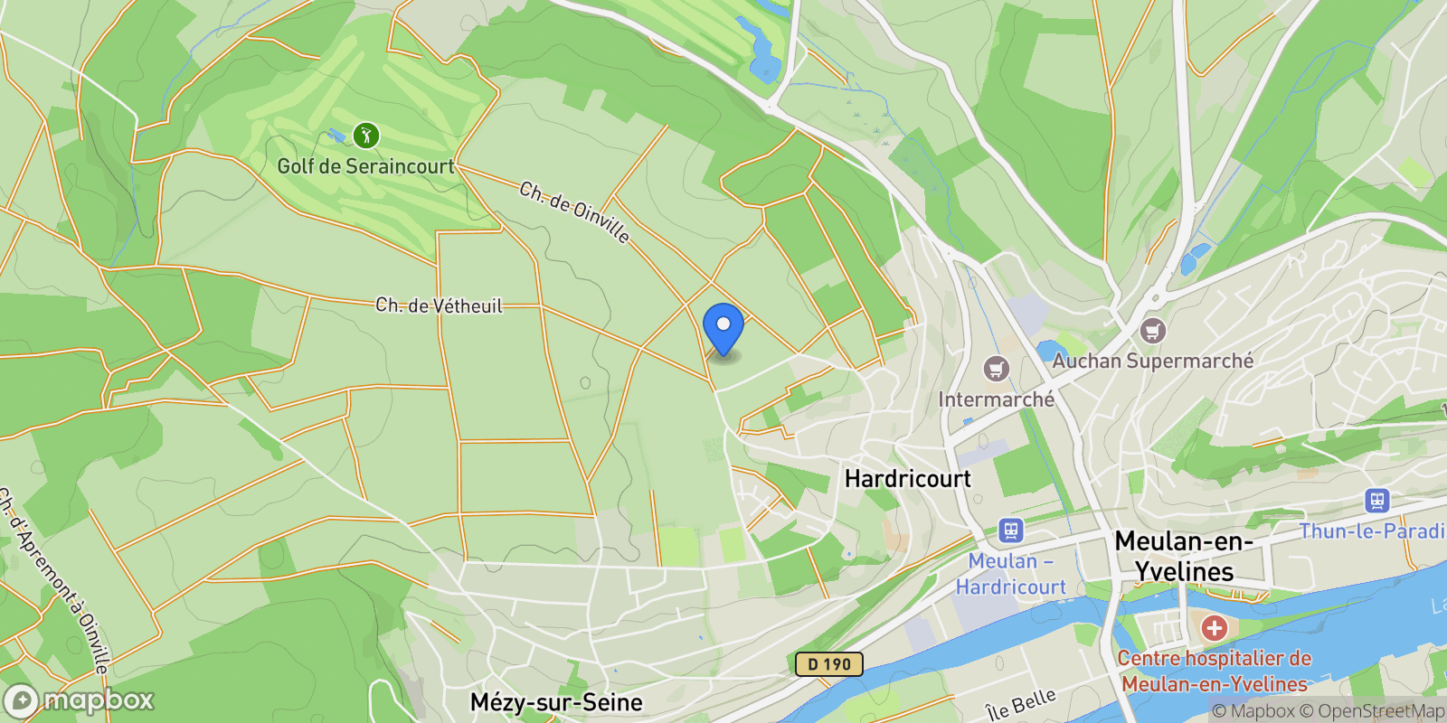 Map showing Hardricourt, Île-de-France, France.