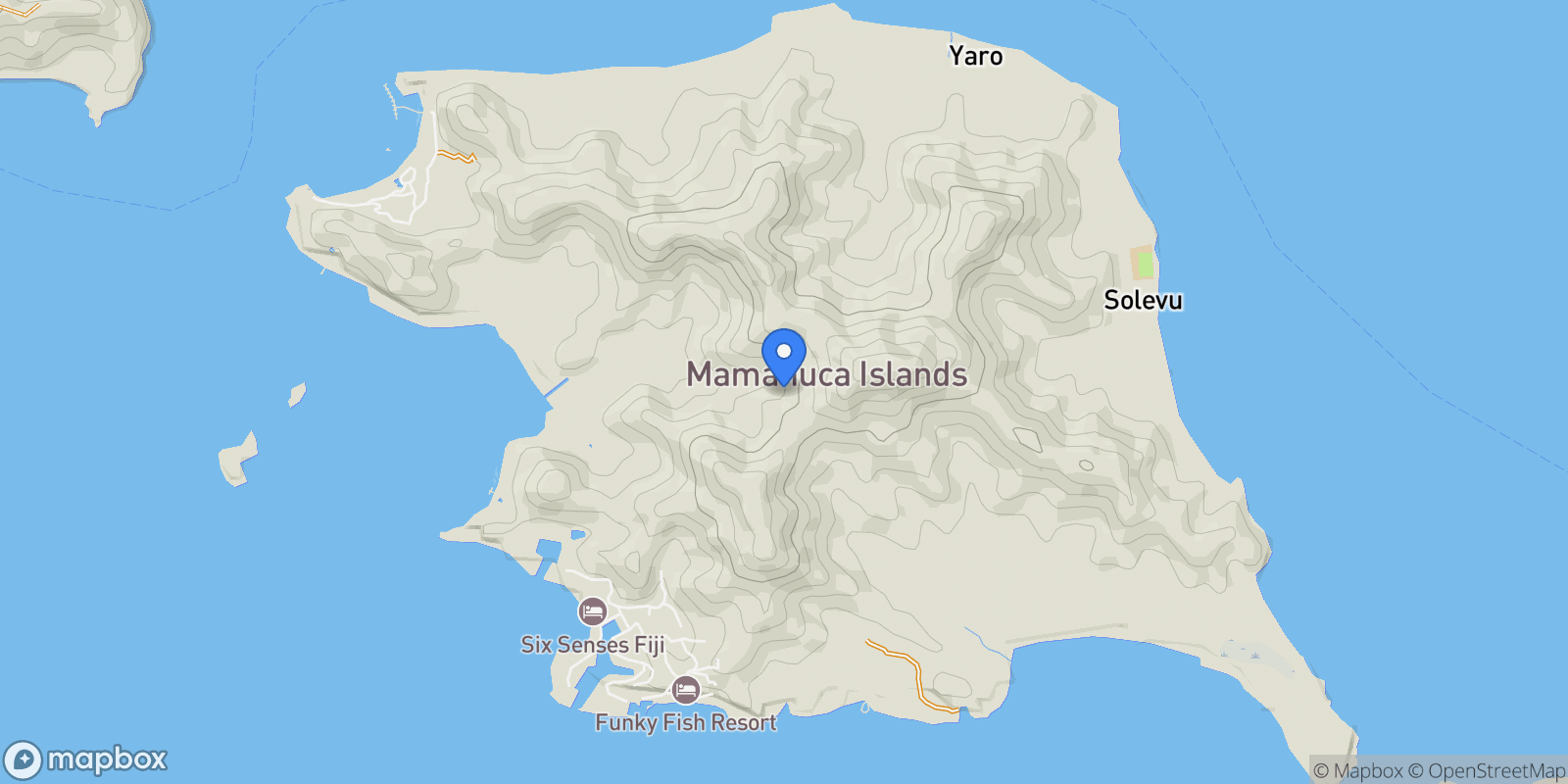 Map showing Malolo Island, Fiji, Malolo Island, Western Division, Fiji.