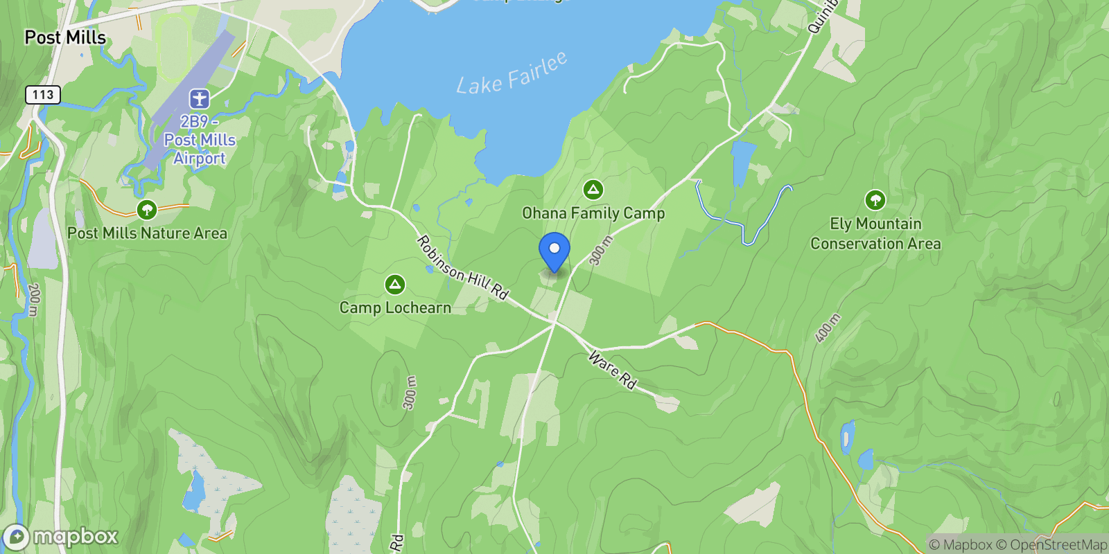 Map showing 97 Quinibeck Road, Thetford, VT 05075, Thetford, Vermont, United States.