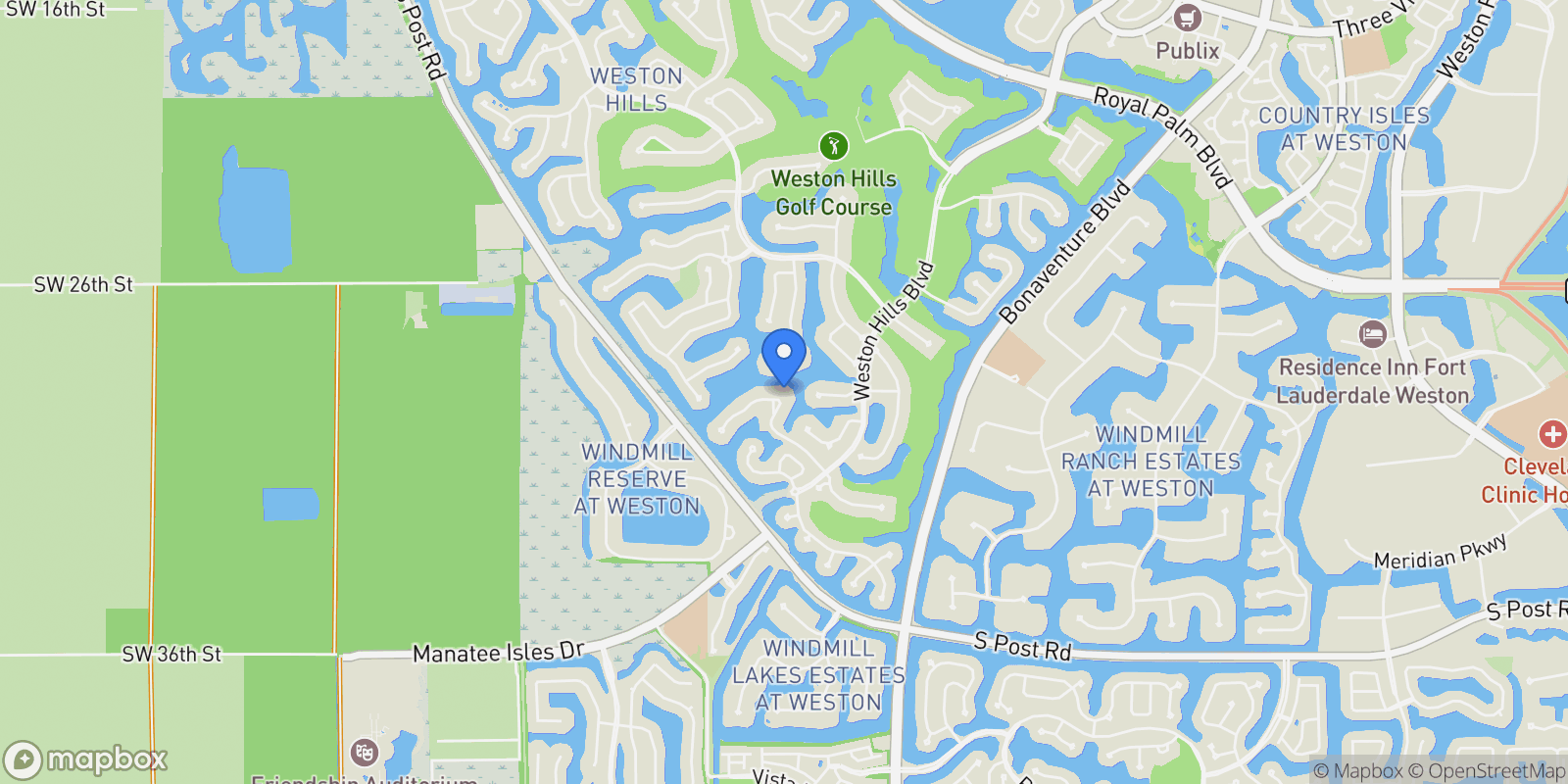 Map showing 2914 Medinah, Weston, FL 33332, Weston, Florida, United States.