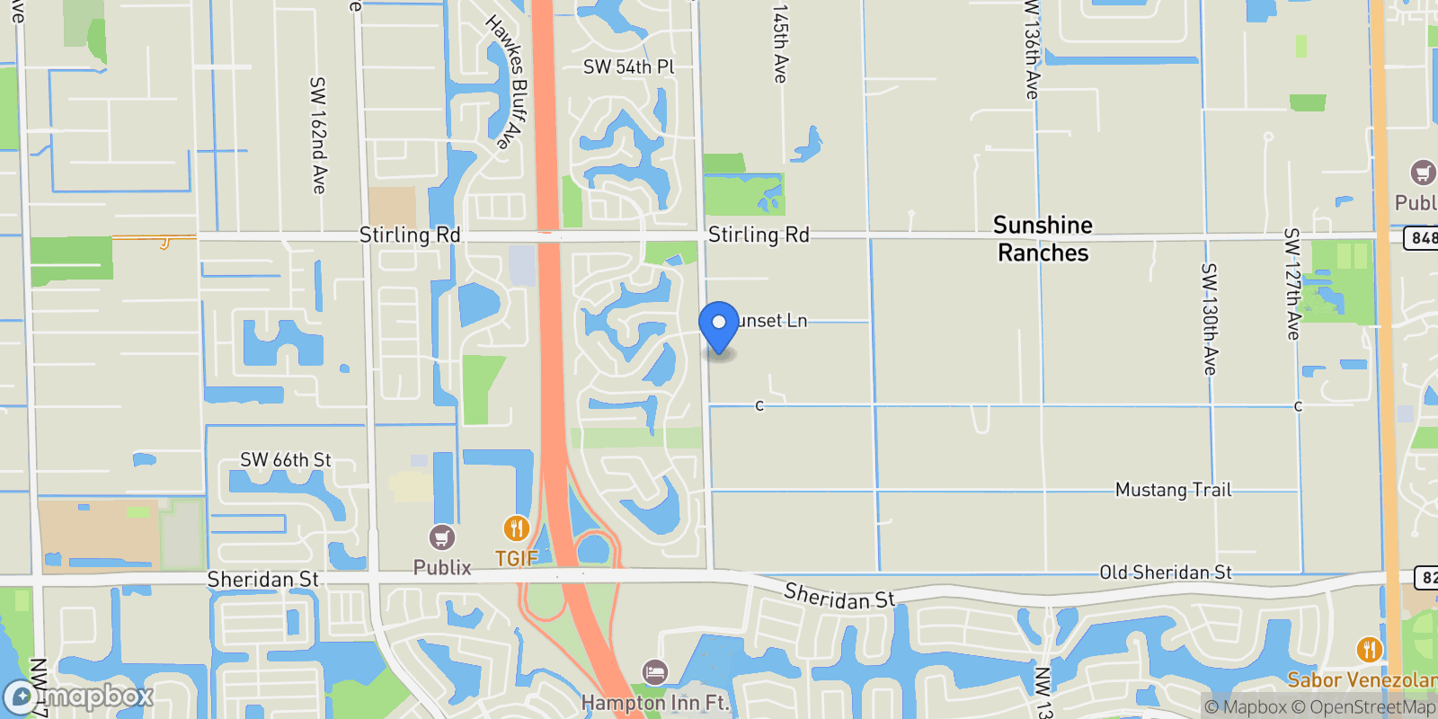 Map showing 6500 Volunteer, Southwest Ranches, FL 33330, Southwest Ranches, Florida, United States.