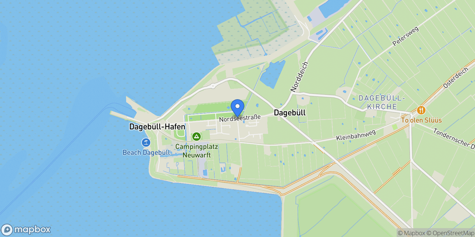 Map showing 25899 Dagebüll, Germany, Dagebüll, Schleswig-Holstein, Germany.
