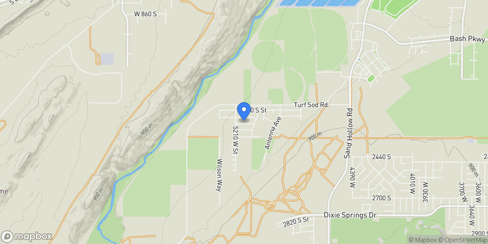 Map showing 5178 W 2150 S, Hurricane, Utah, United States.