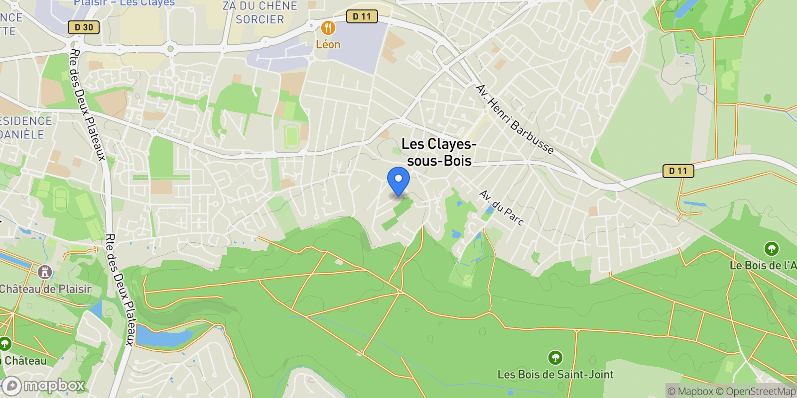 Map showing Les Clayes-sous-Bois, Île-de-France, France.