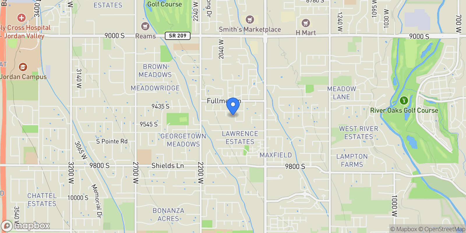 Map showing 9496 S 1930 W, South Jordan, Utah, United States.