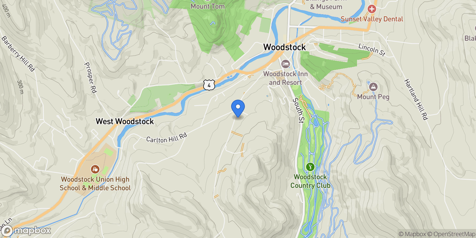 Map showing 509 Church Hill Road, Woodstock, VT 05091, Woodstock, Vermont, United States.