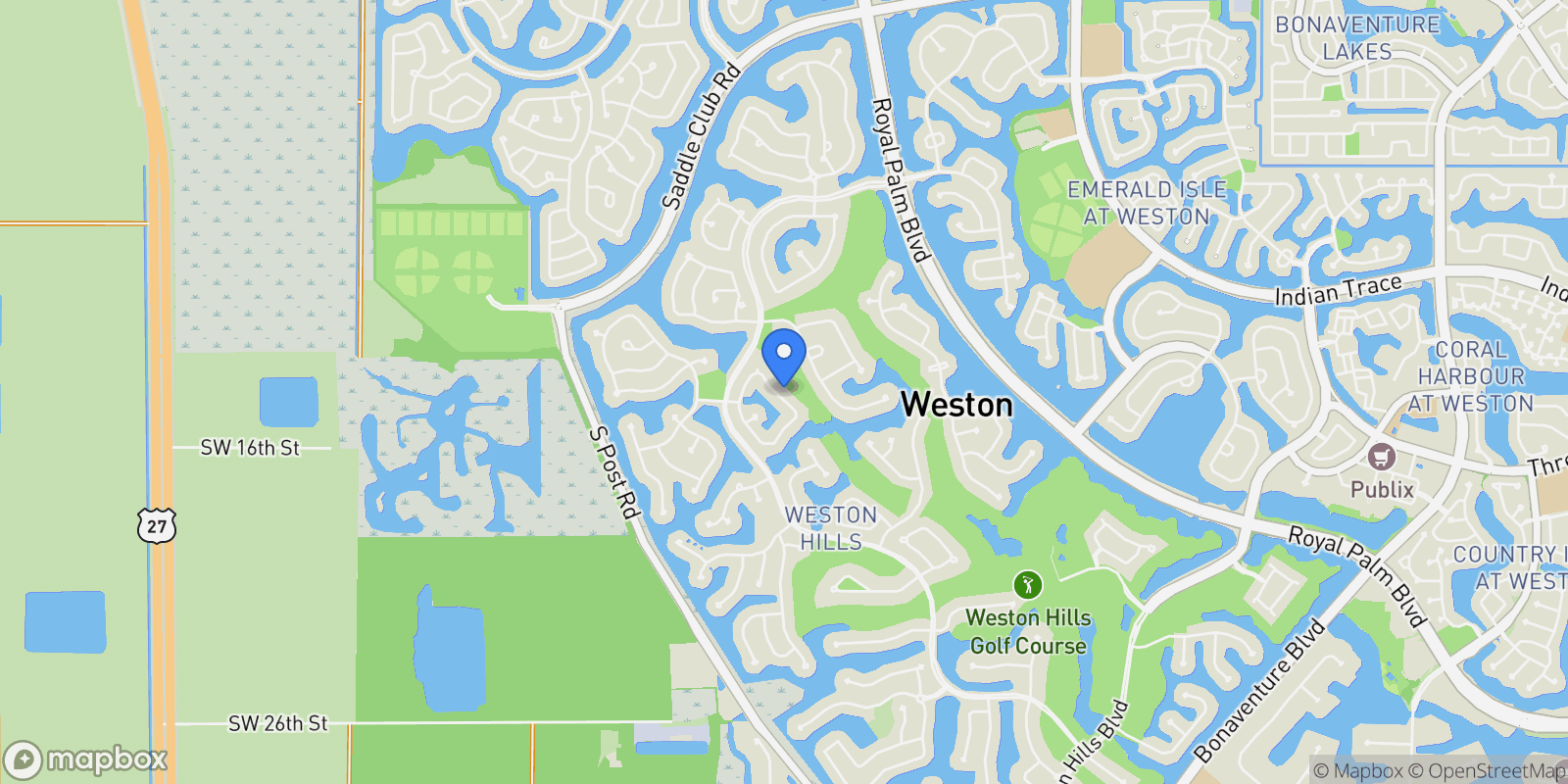 Map showing 2527  Montclaire Cir, Weston, FL 33327, Weston, Florida, United States.