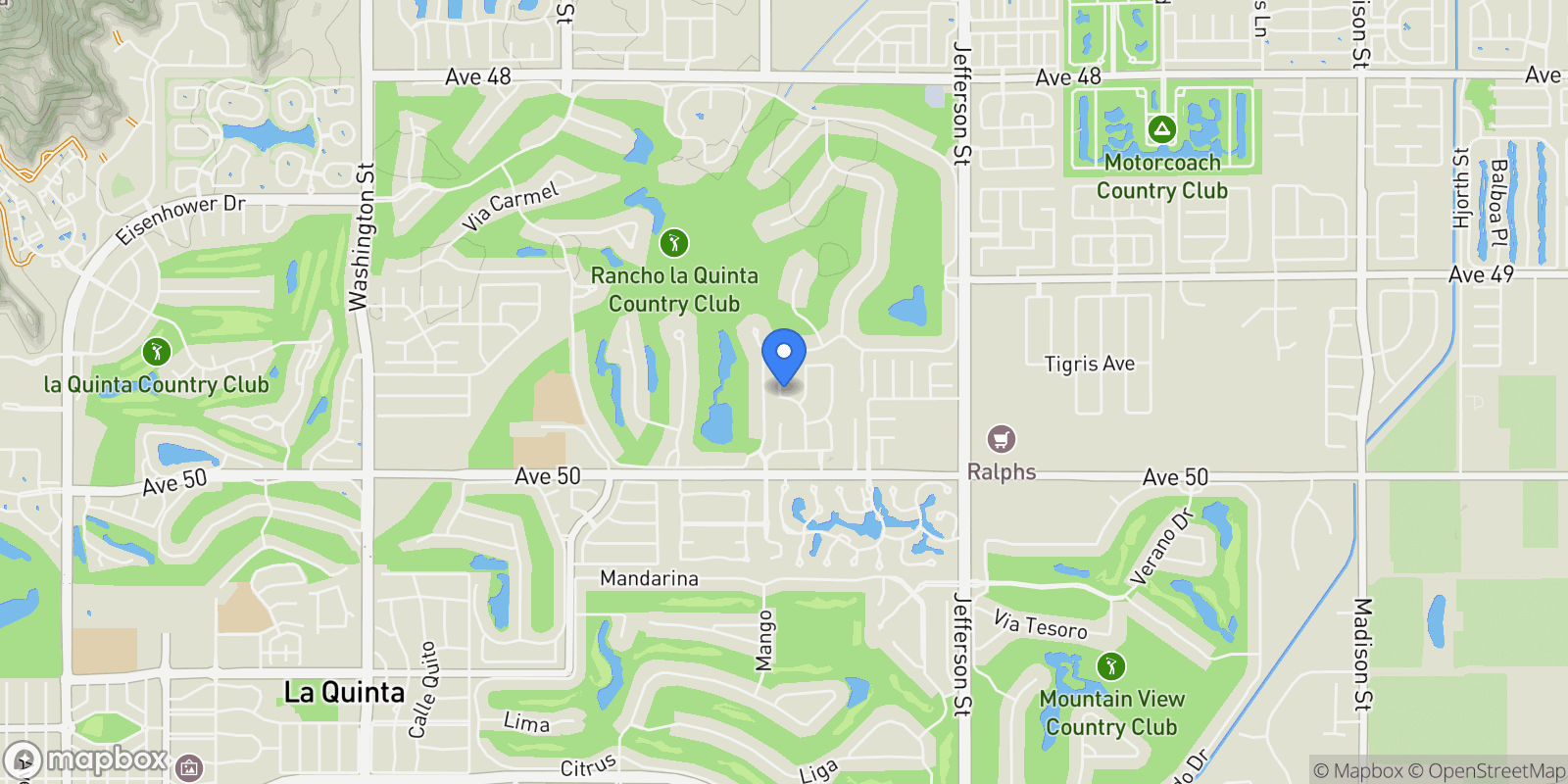 Map showing 49460 Rancho San Francisquito, La Quinta, California, United States.