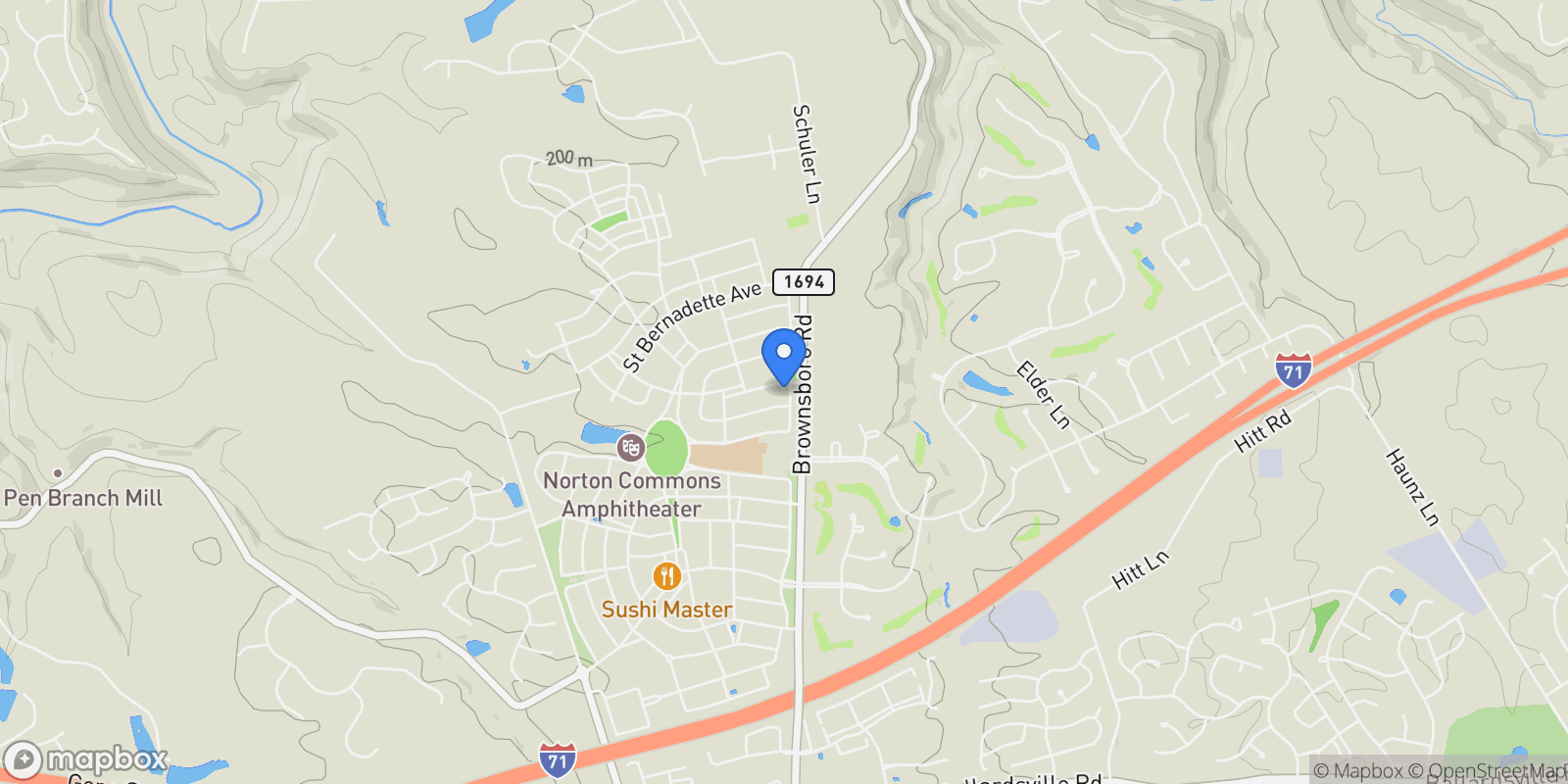 Map showing 11018 Monkshood Dr, Prospect, KY 40059, Prospect, Kentucky, United States.