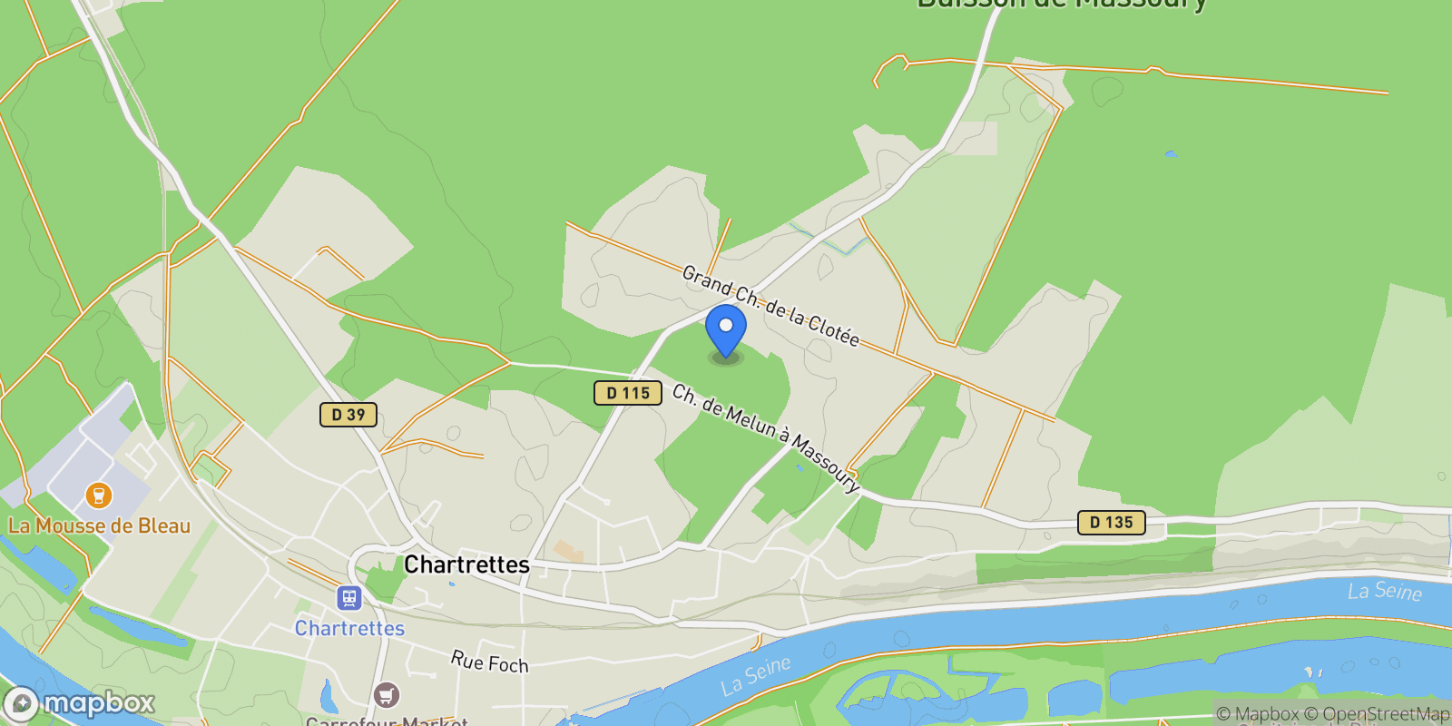 Map showing Chartrettes, Île-de-France, France.