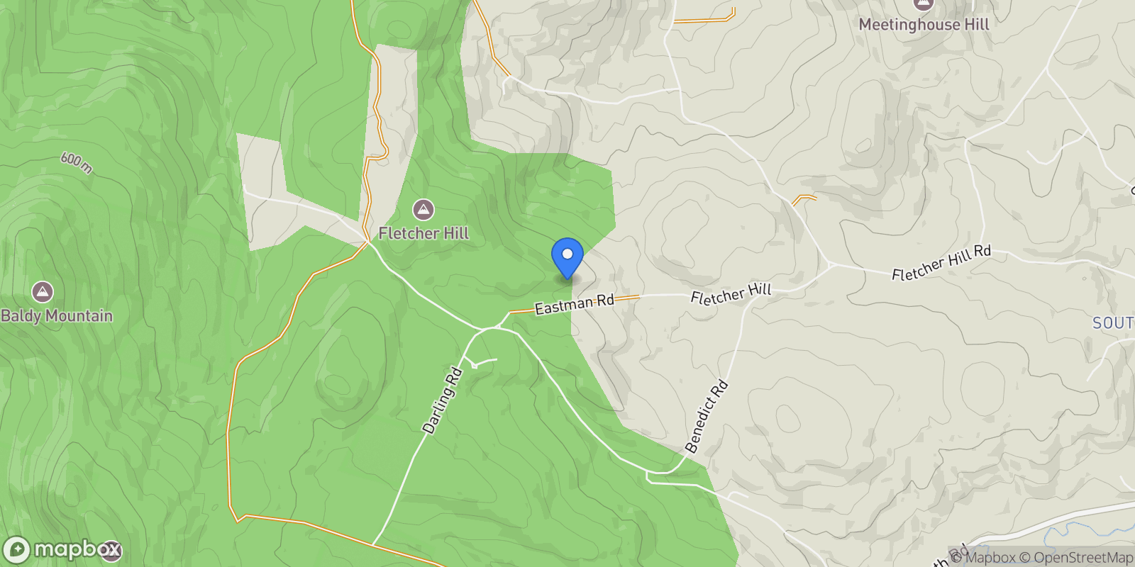 Map showing 115 Eastman Road, South Woodstock, VT 05071, Woodstock, Vermont, United States.