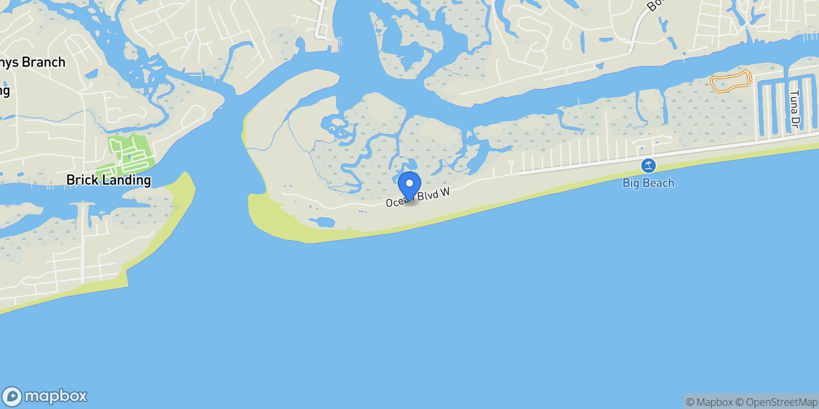 Map showing 1273 Ocean Boulevard W, 28462, North Carolina, United States.