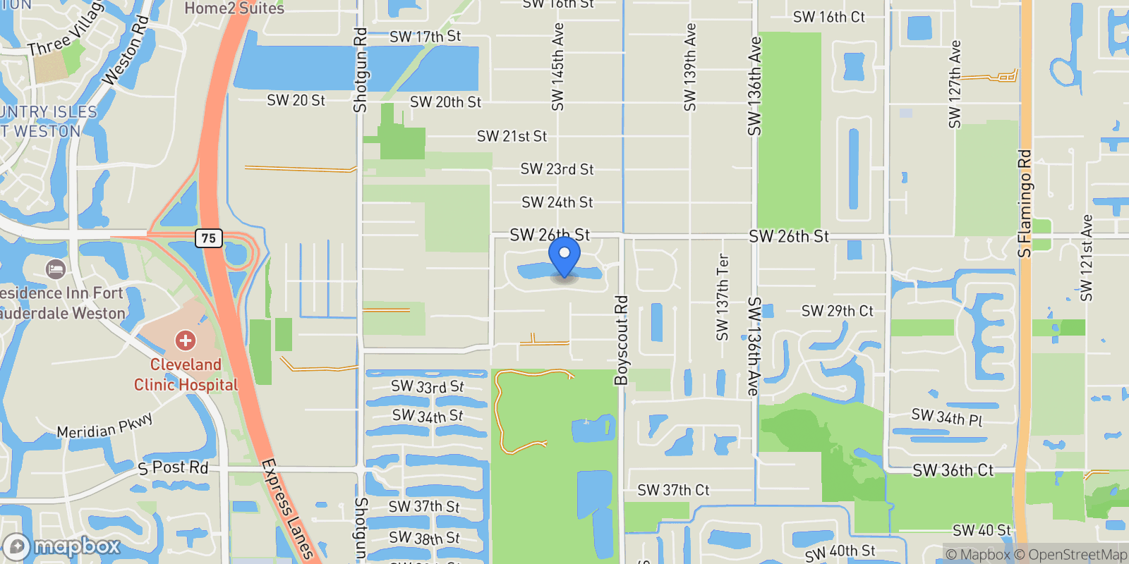 Map showing 14403 Jockey Circle South, Davie, FL 33330, Southwest Ranches, Florida, United States.