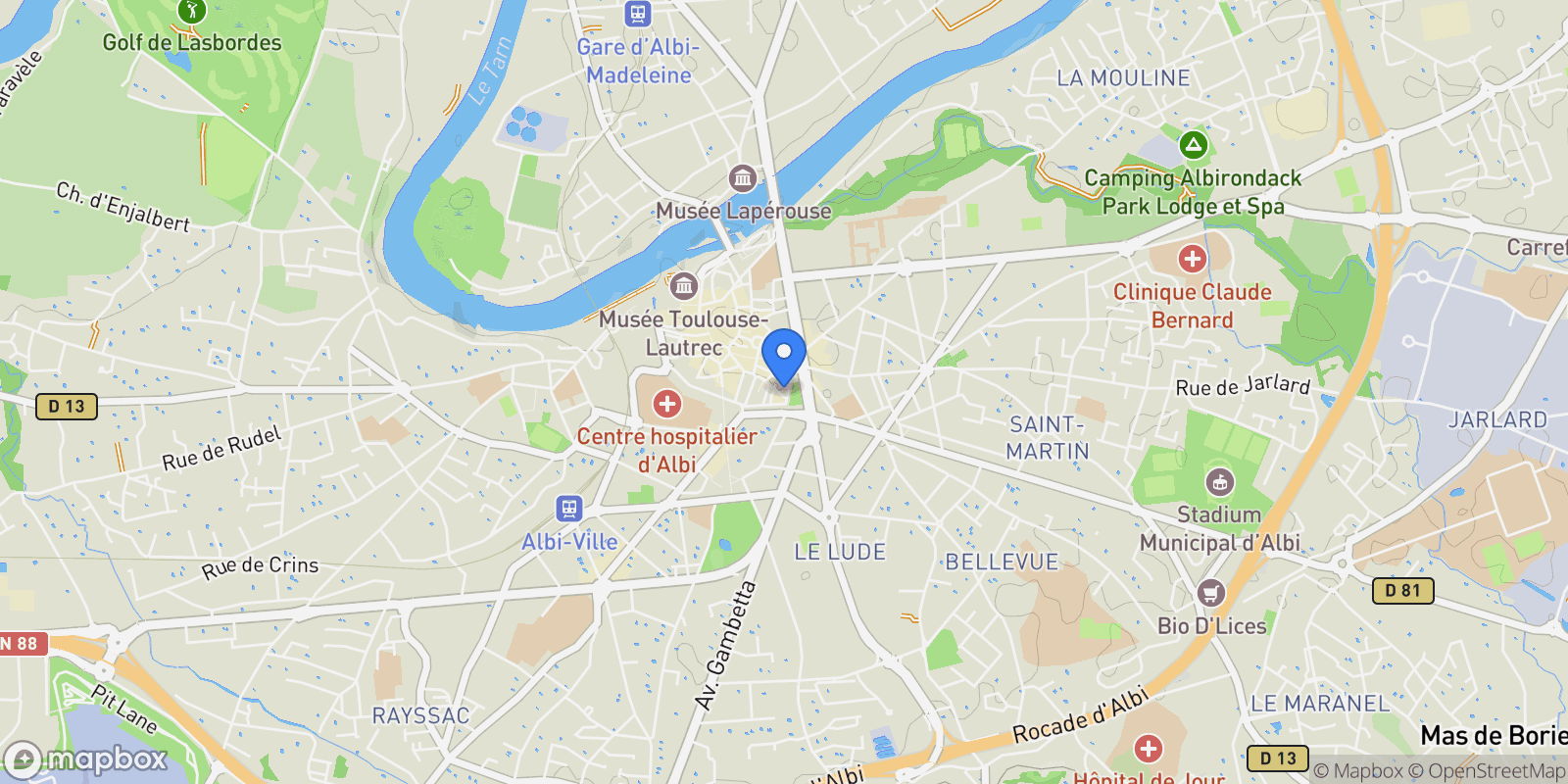 Map showing Albi, Occitanie, France.