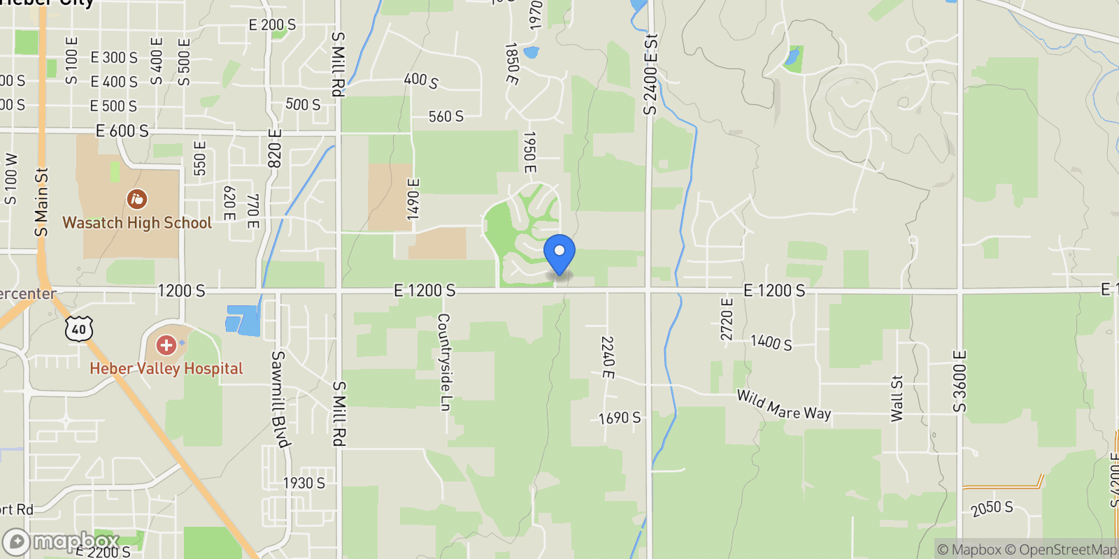 Map showing 1161 S East Cobblestone Drive, Heber City, UT 84032, Heber City, Utah, United States.