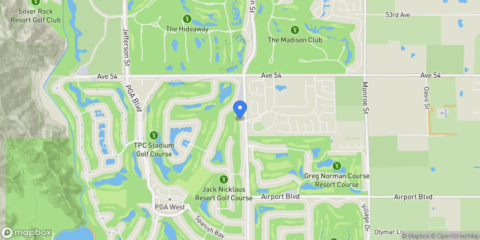 Map showing 54595 Winged Foot, La Quinta, California, United States.