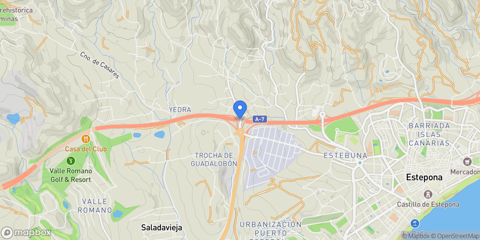 Map showing Estepona, Málaga, Estepona, Estepona, Andalusia, Spain.
