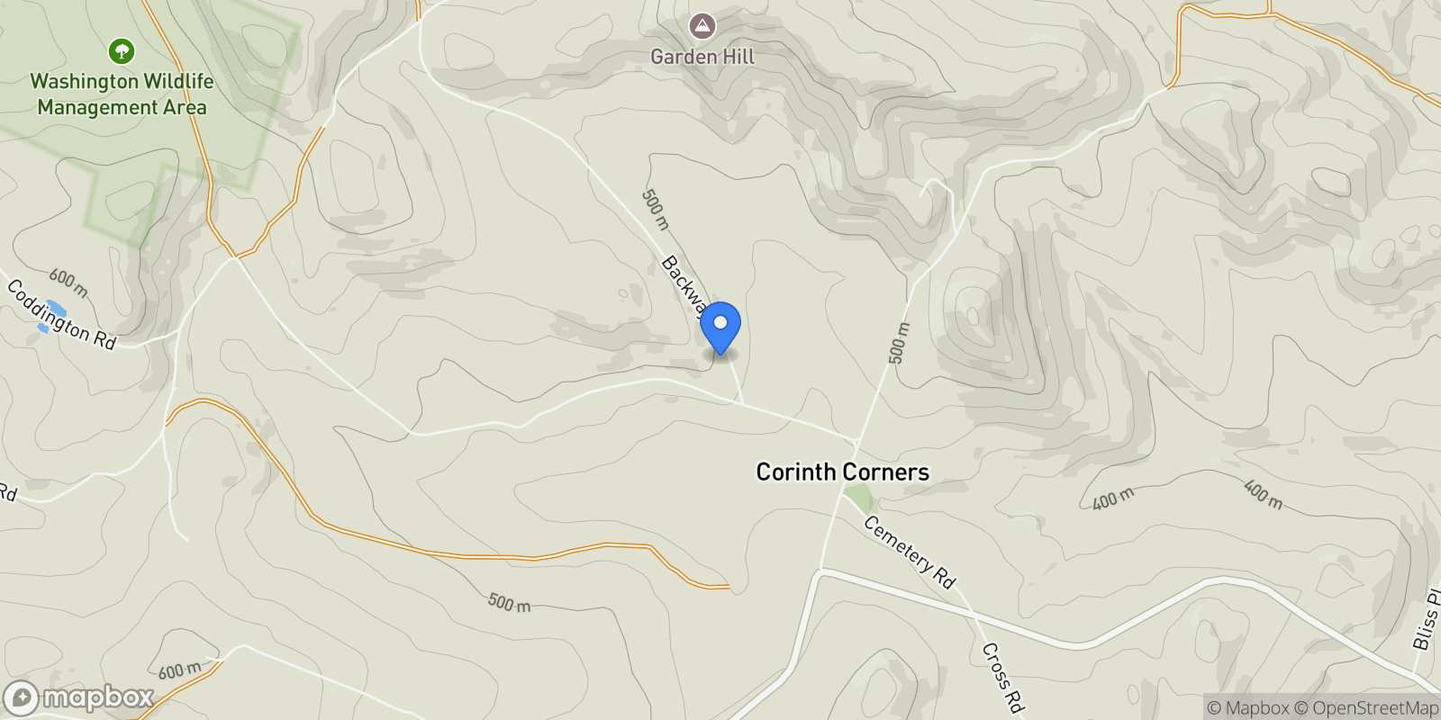 Map showing 2432 Backway Road, Corinth, VT 05039, Corinth, Vermont, United States.