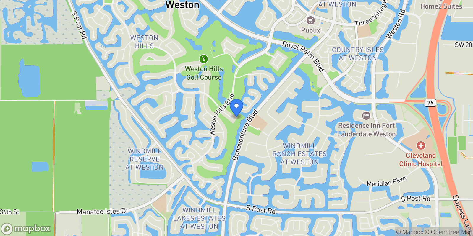 Map showing 2760  Pinehurst, Weston, FL 33332, Weston, Florida, United States.