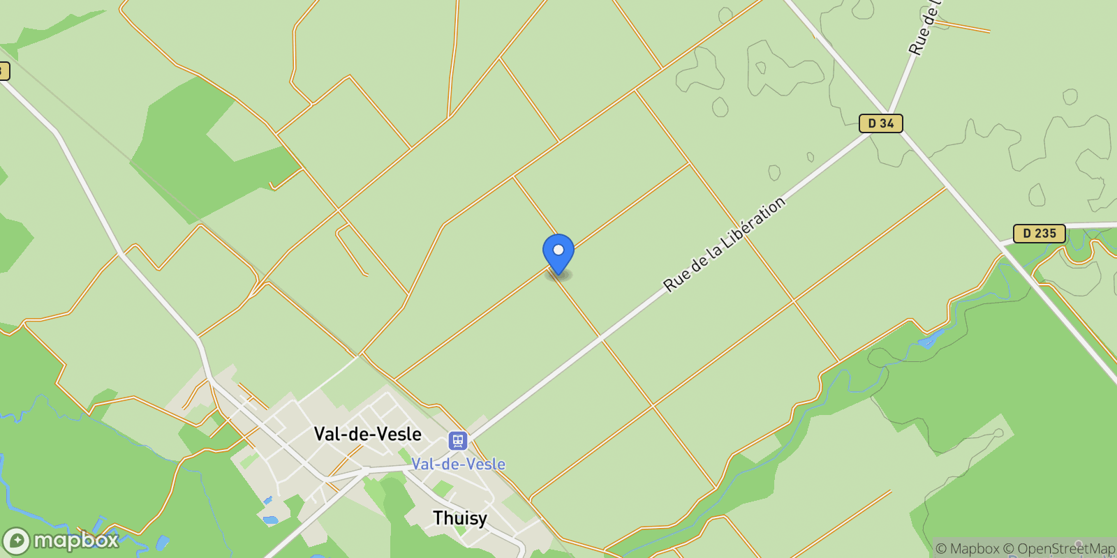 Map showing Val-de-Vesle, Grand Est, France.