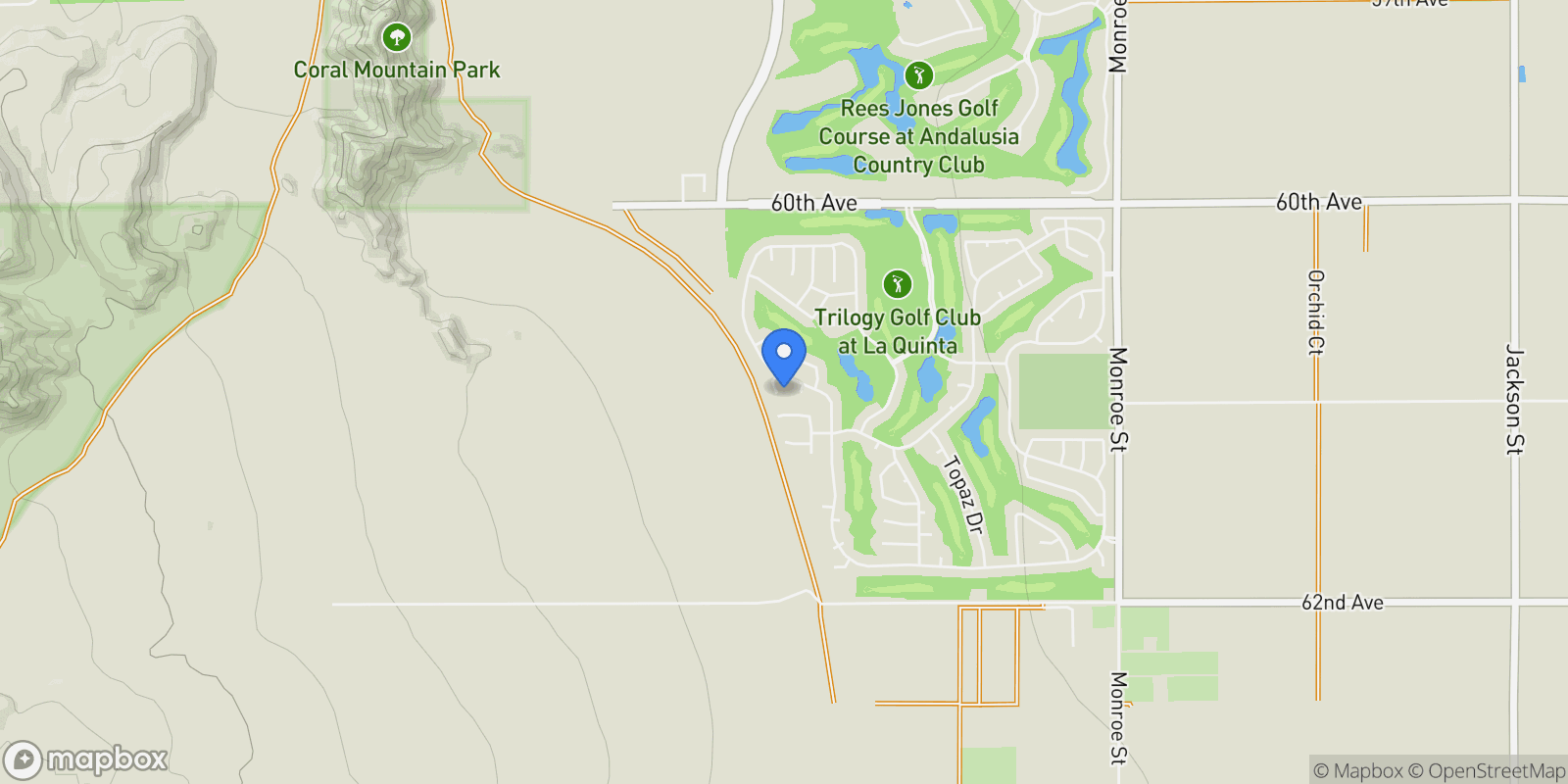 Map showing 81207 Santa Rosa Court, La Quinta, California, United States.