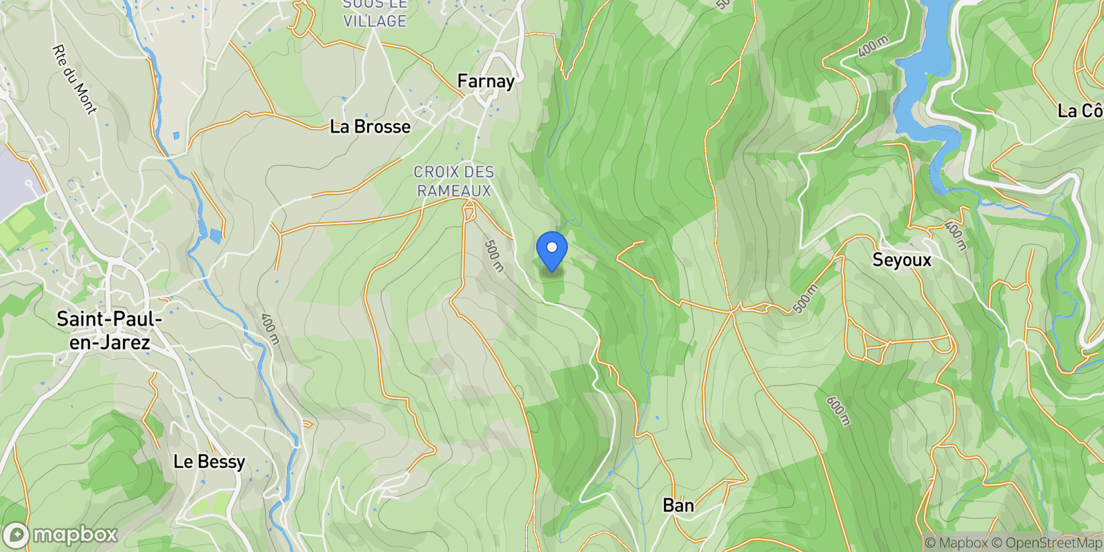 Map showing Farnay, Auvergne-Rhône-Alpes, France.