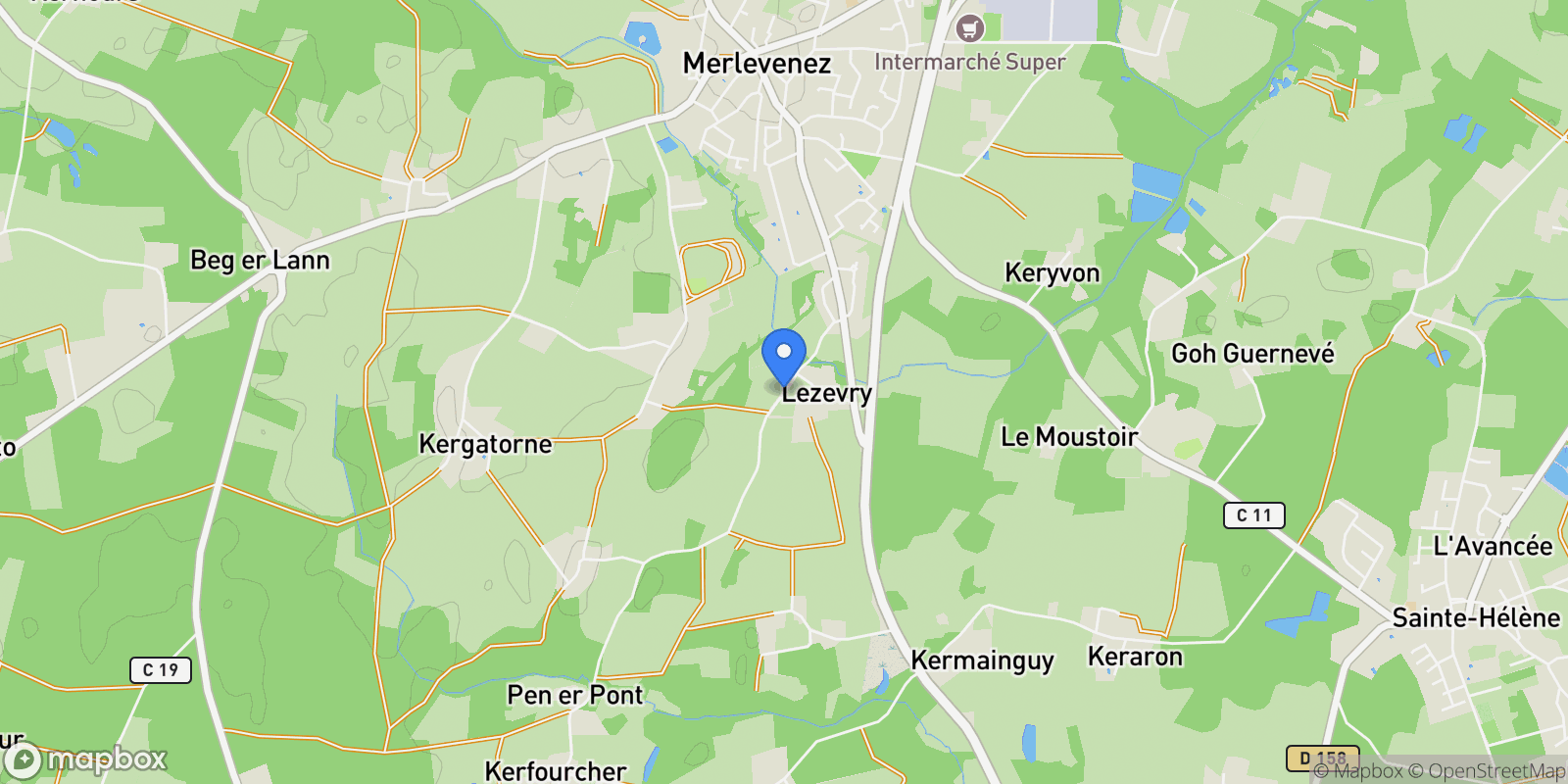 Map showing PLOUHINEC, E 56680, Plouhinec, Brittany, France.