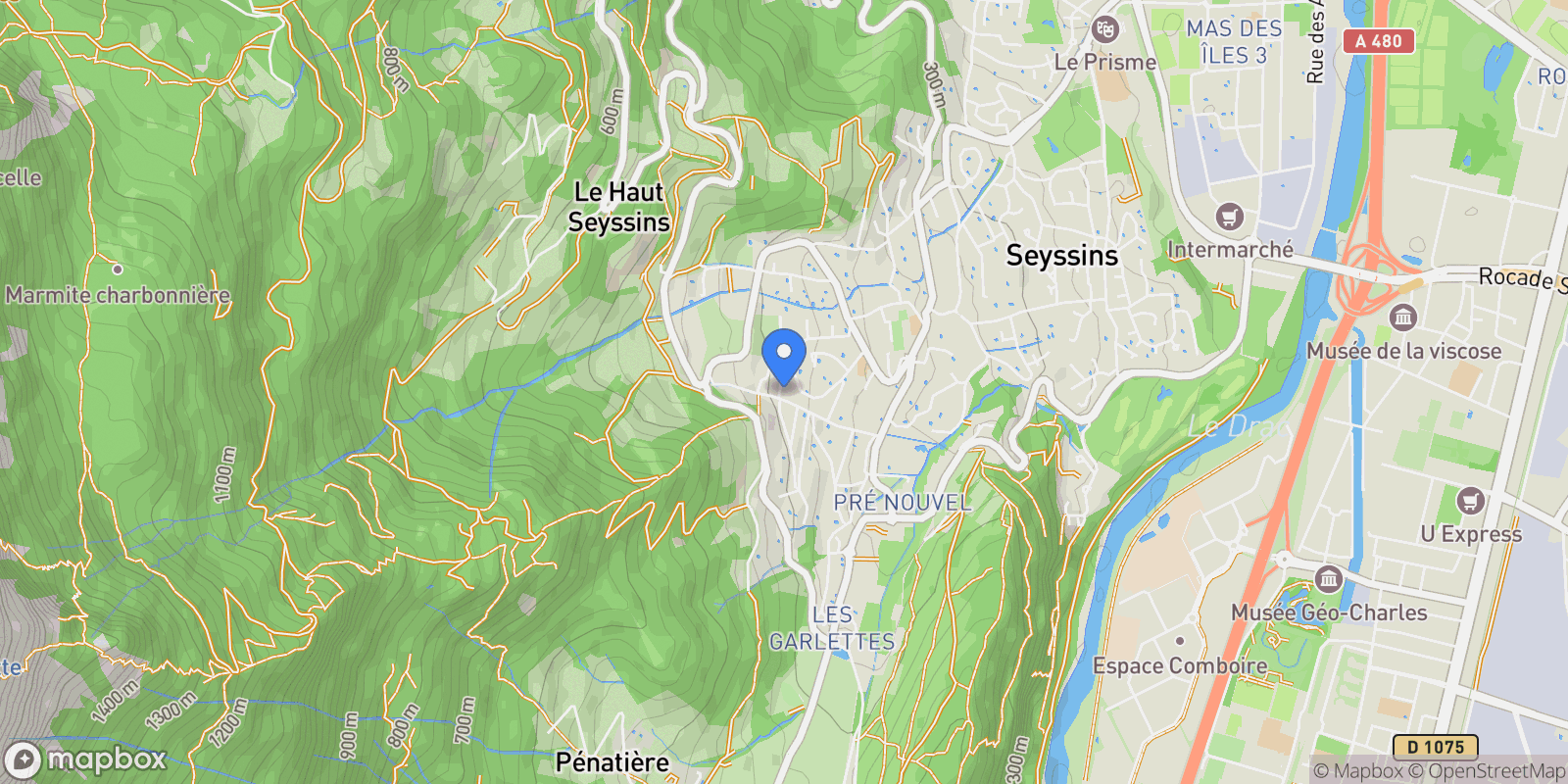 Map showing Seyssins, Auvergne-Rhône-Alpes, France.