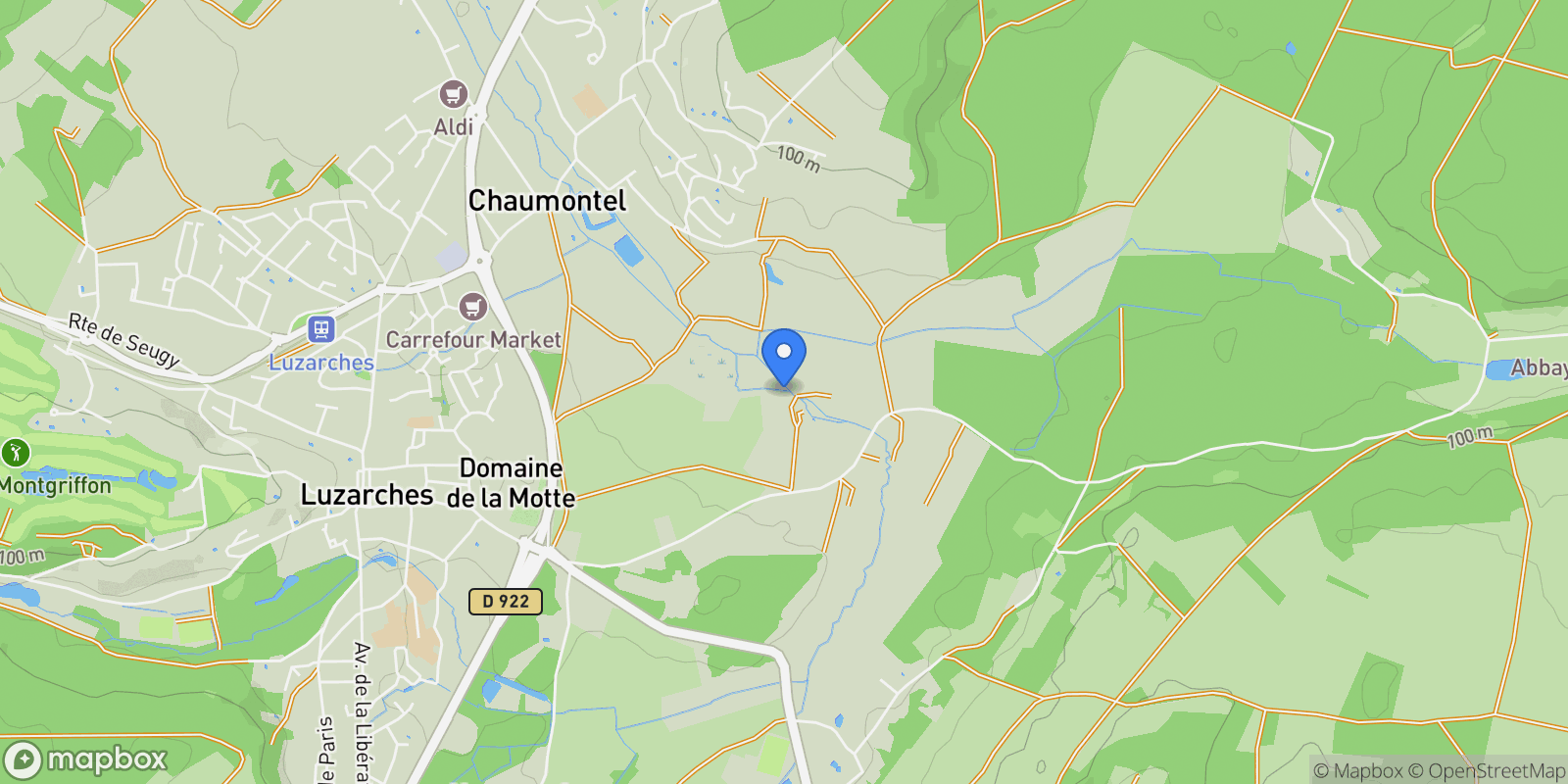 Map showing Luzarches, Île-de-France, France.