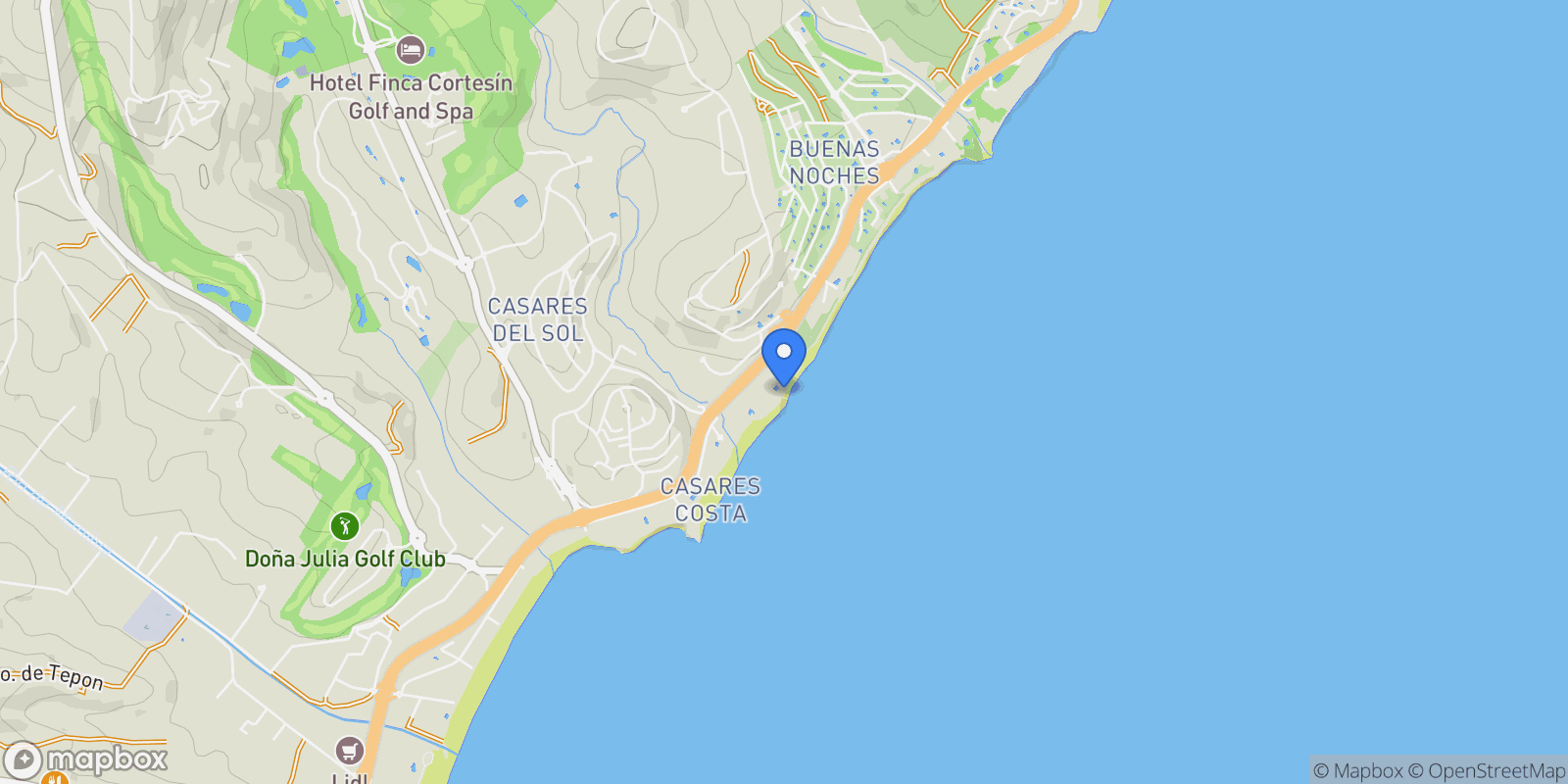 Map showing Casares, Málaga, Casares, Casares, Andalusia, Spain.