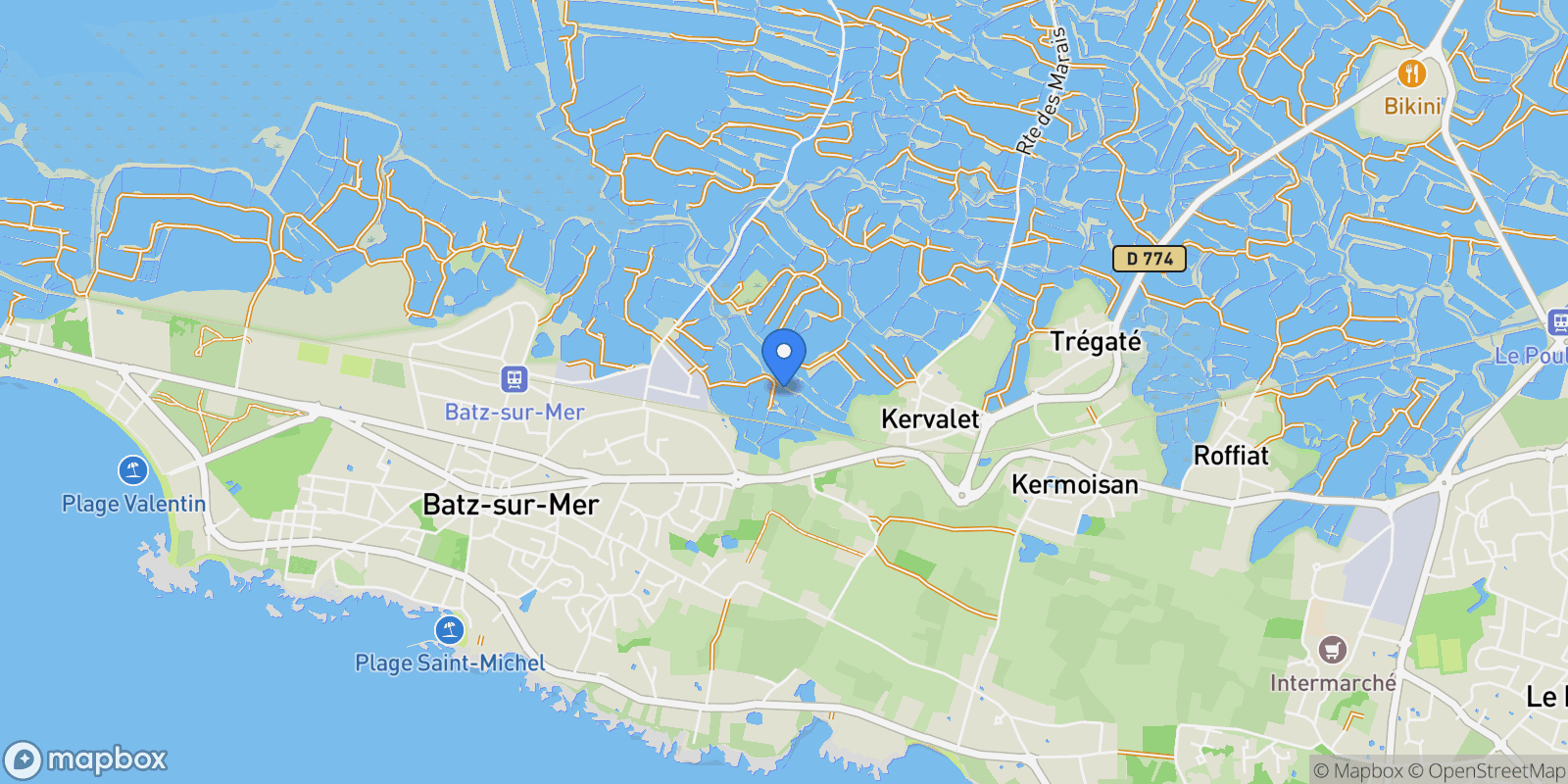 Map showing Batz-sur-Mer, Pays de la Loire, France.