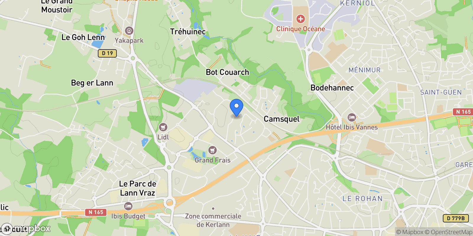 Map showing VANNES, E 56000, Vannes, Brittany, France.