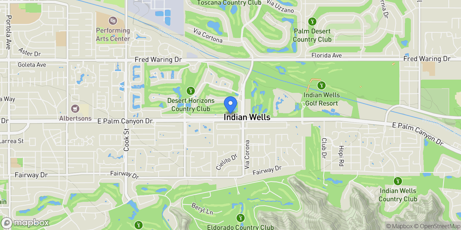 Map showing 75720 Vista Del Rey, Indian Wells, California, United States.