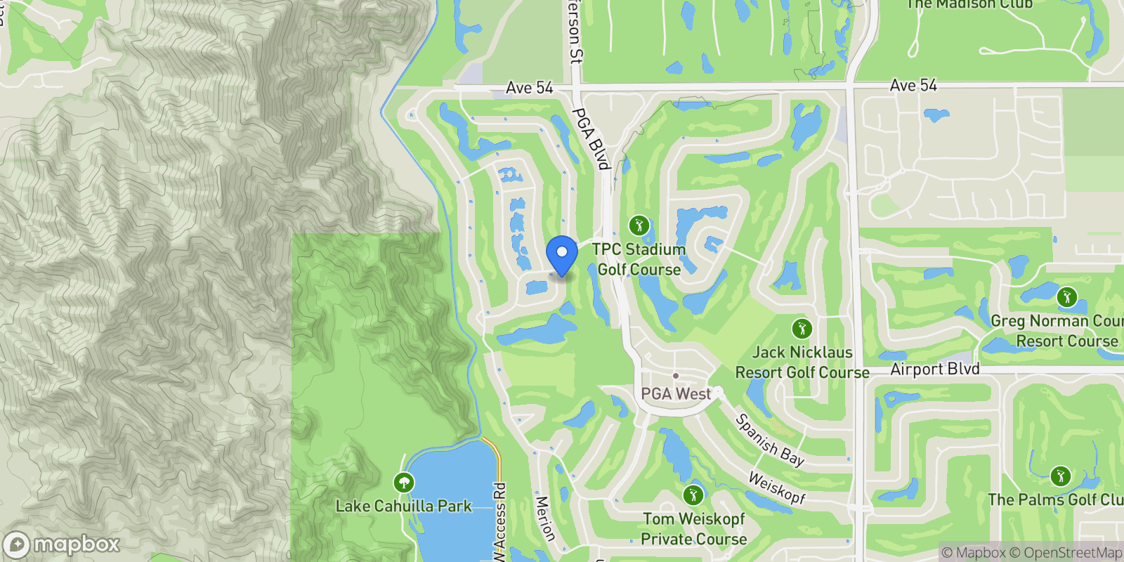 Map showing 55556 Pinehurst, La Quinta, California, United States.