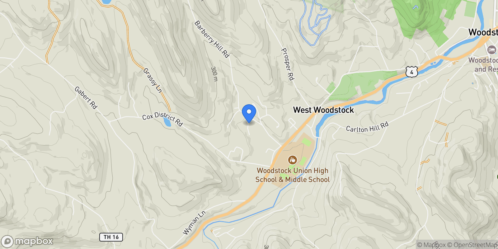 Map showing 85 Townhouse Way, Unit 14, Woodstock, VT 05091, Woodstock, Vermont, United States.