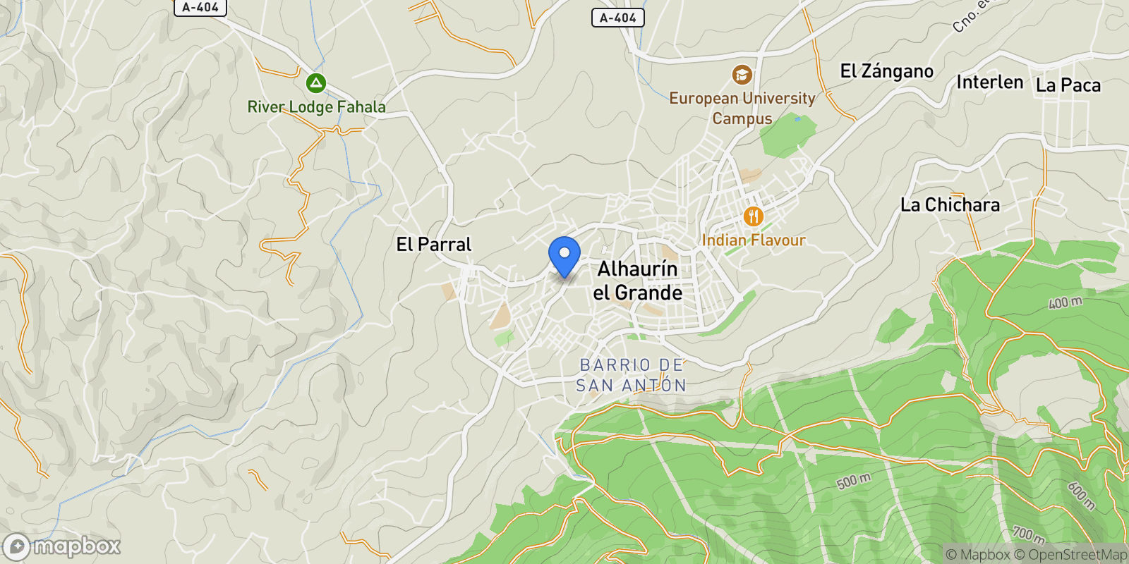 Map showing Alhaurín el Grande, Málaga, Alhaurín el Grande, Alhaurin el Grande, Andalusia, Spain.