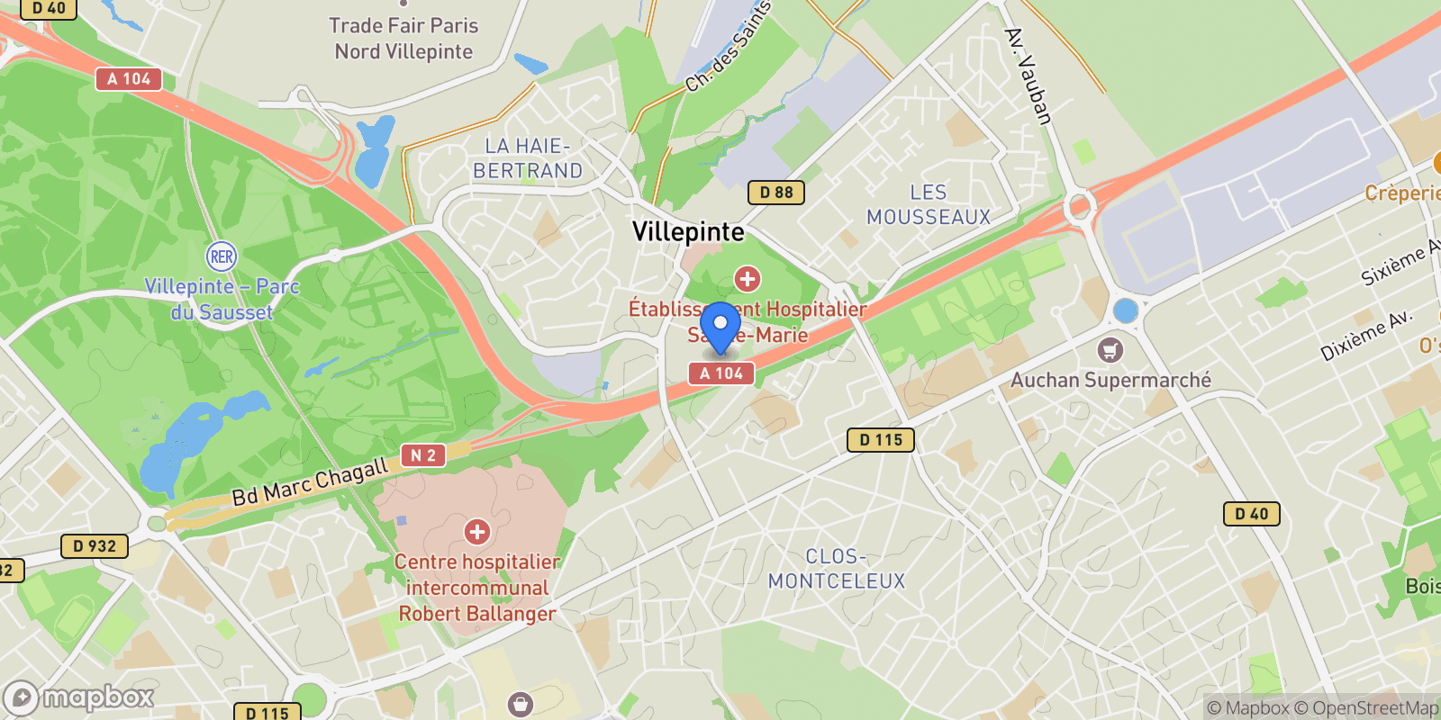 Map showing Villepinte, Île-de-France, France.