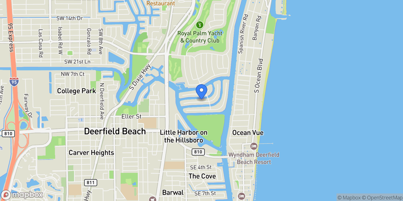 Map showing 251 W Coconut Palm Road, Boca Raton, Florida, United States.
