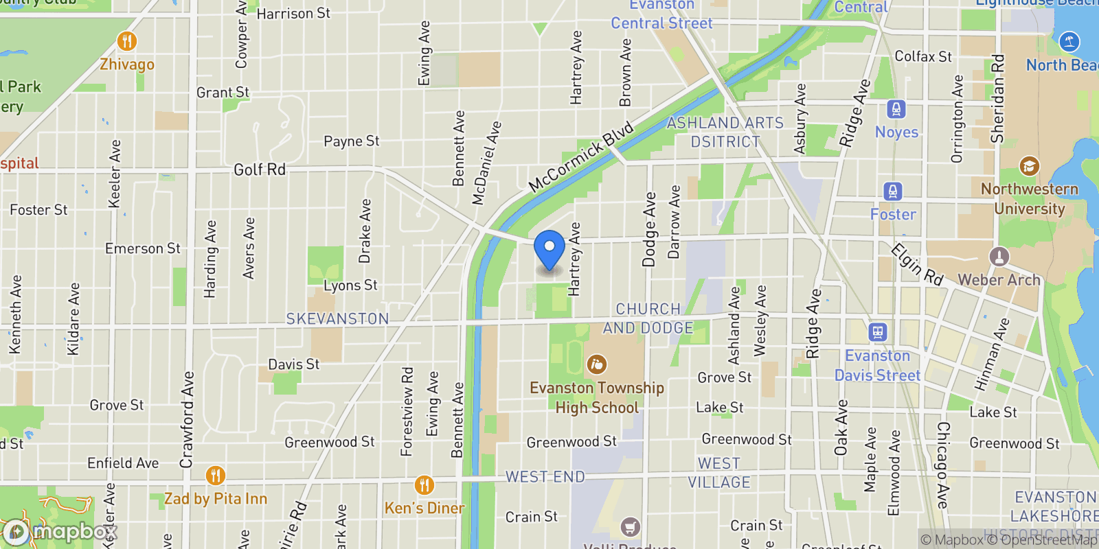 Map showing 1808 Laurel Avenue , Evanston, IL 60201, Evanston, Illinois, United States.