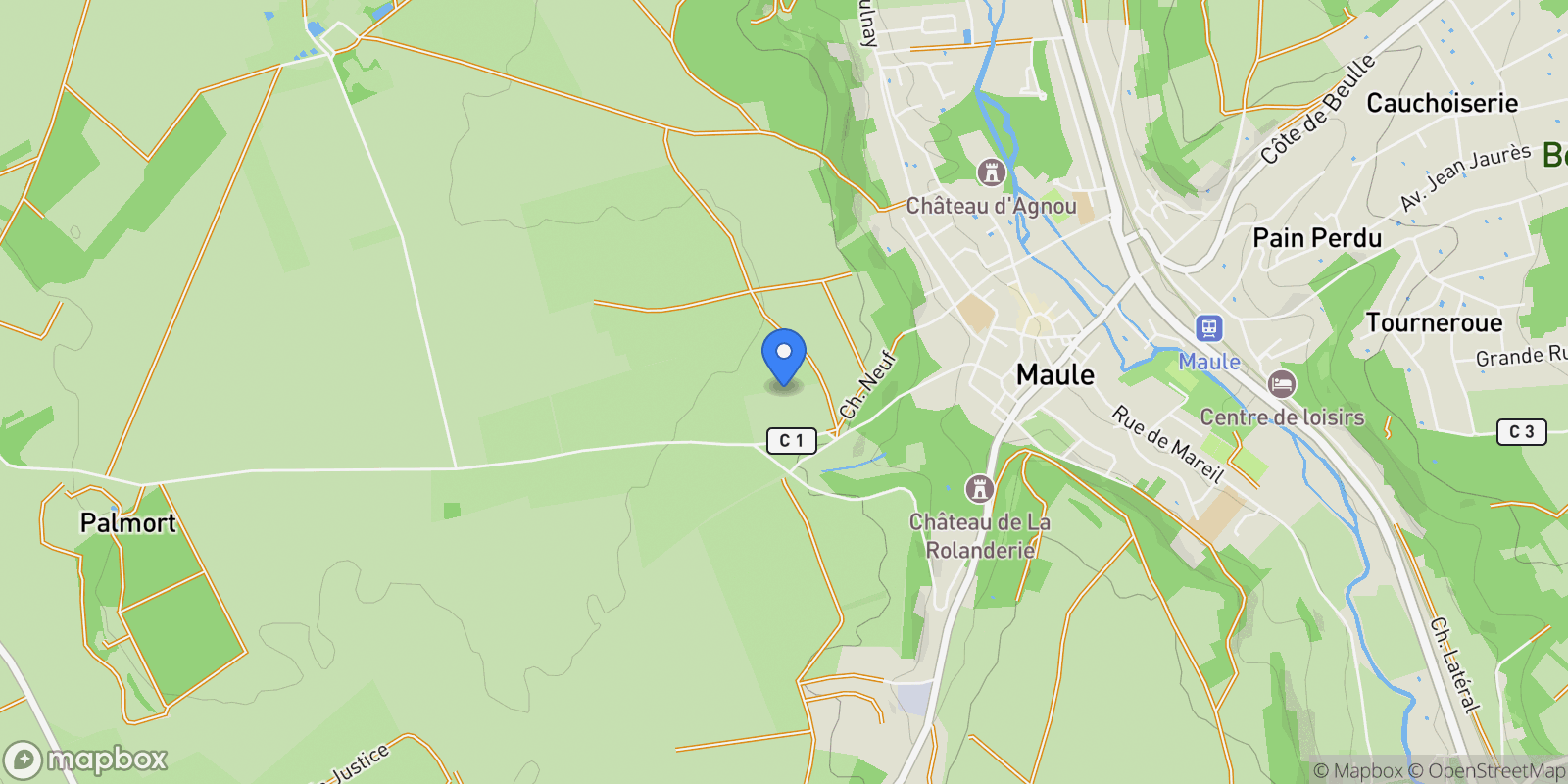 Map showing Maule, Île-de-France, France.